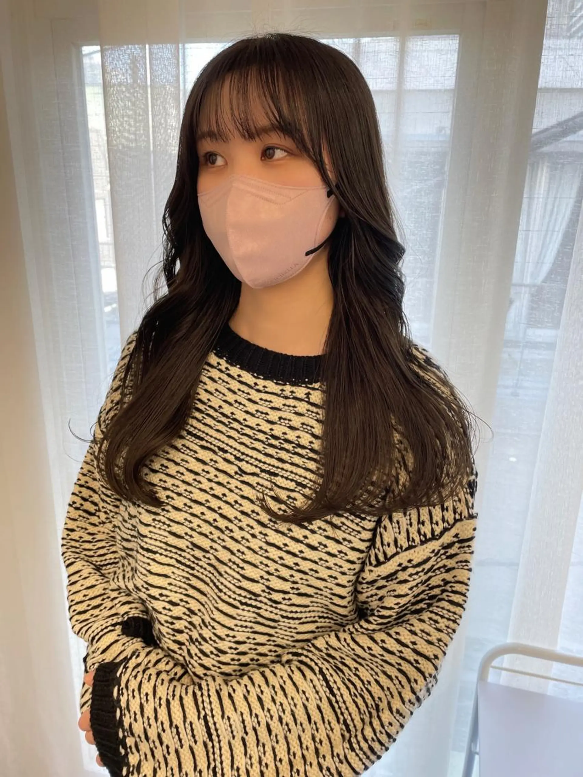 ロング カラー グレージュ オリーブグレージュ オリーブグレー カット ヘアカラー トリートメント レイヤーカット🎀 kanaのヘアスタイル