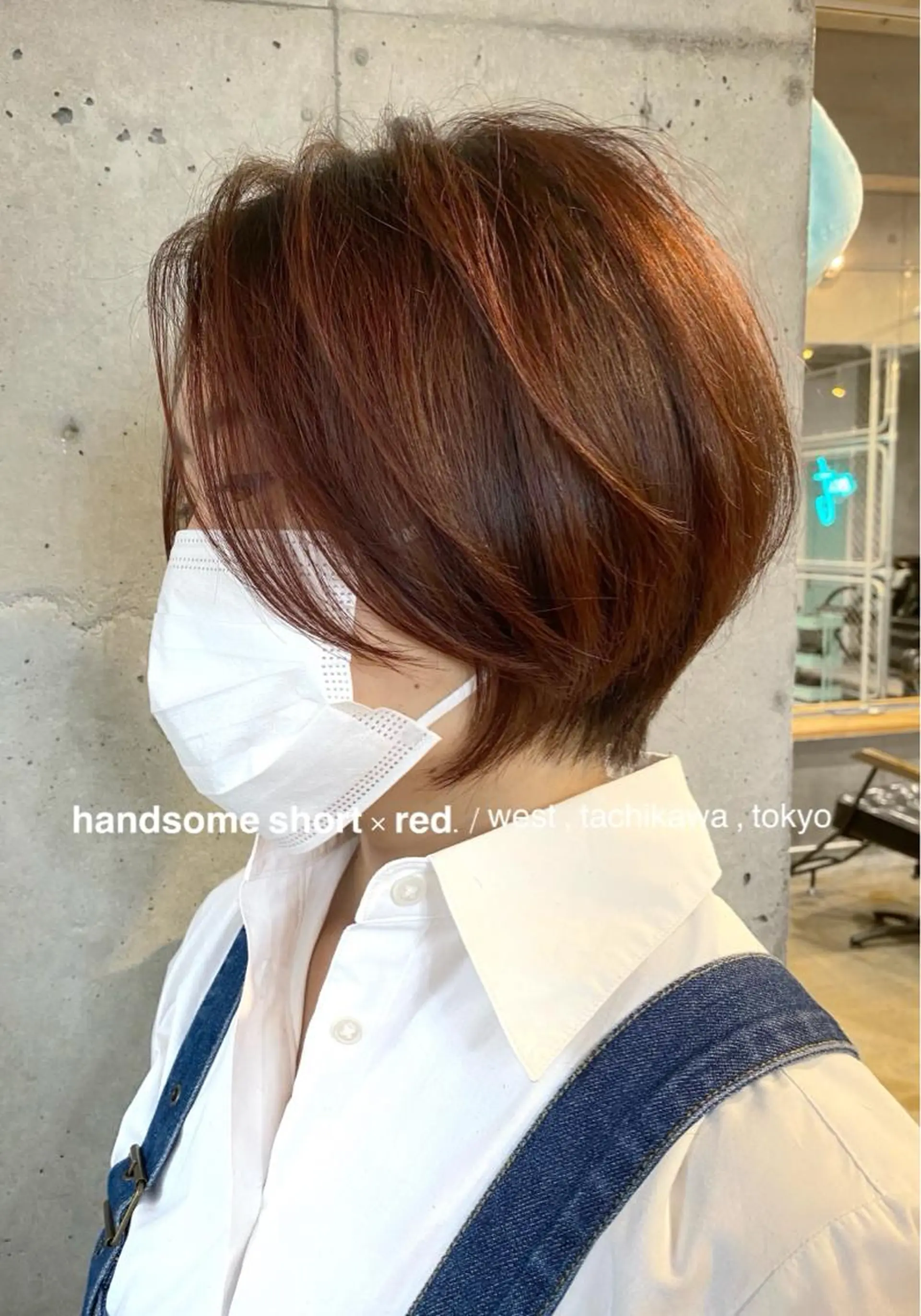 ショート カラー ハンサムショート 丸みショート レッドカラー 学生 ショートヘア 竹嶌 健吾のヘアスタイル