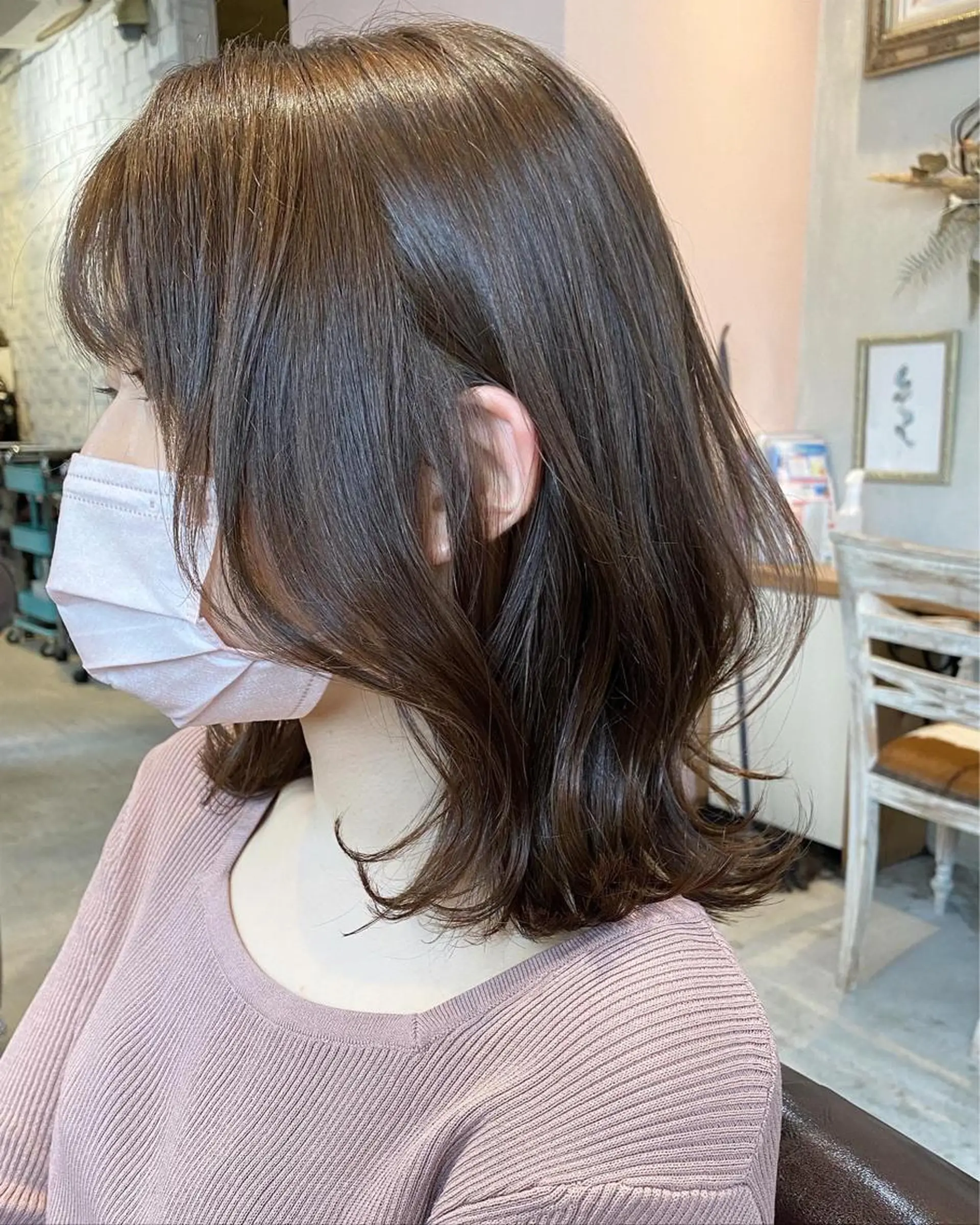 ミディアム カラー カット ヘアカラー トリートメント 似合わせカラーパーマ 🌿kitin米川のヘアスタイル