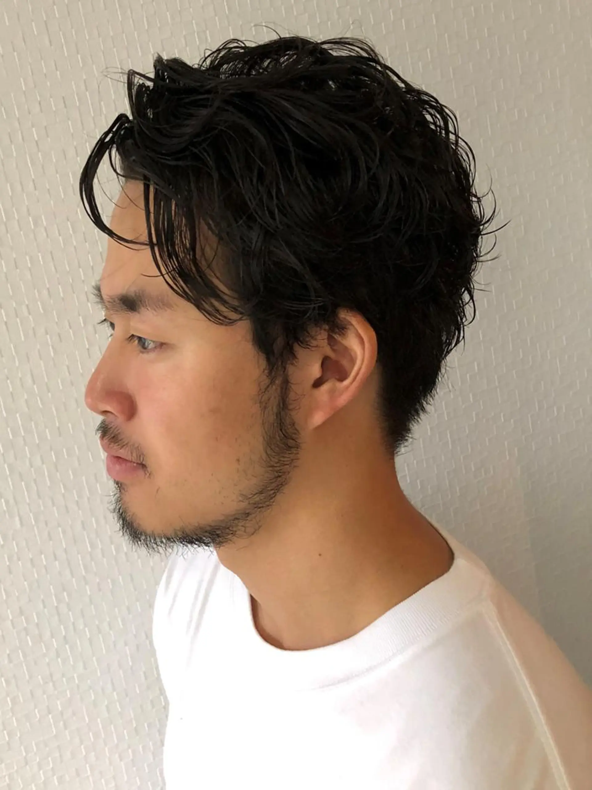 ショート パーマ メンズ オールバック メンズパーマ カット ✨terra✨佐伯 晋吾のヘアスタイル