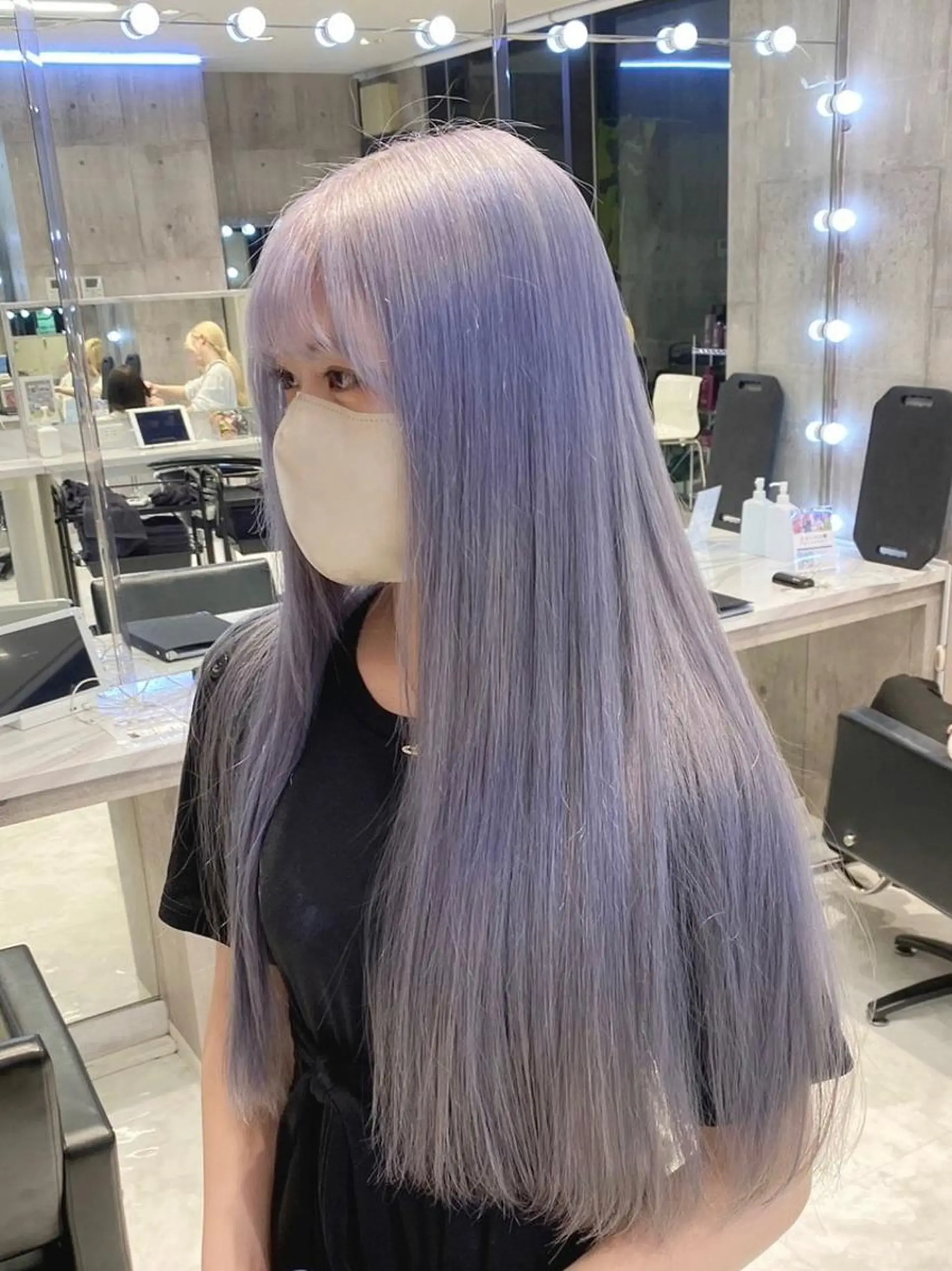 ロング カラー パーマ ヘアアレンジ メンズ キッズ ネイル マツエク・マツパ アイブロウ ラベンダーカラー ホワイト ハイトーンNo.1 👩🏼NaGiSaのヘアスタイル