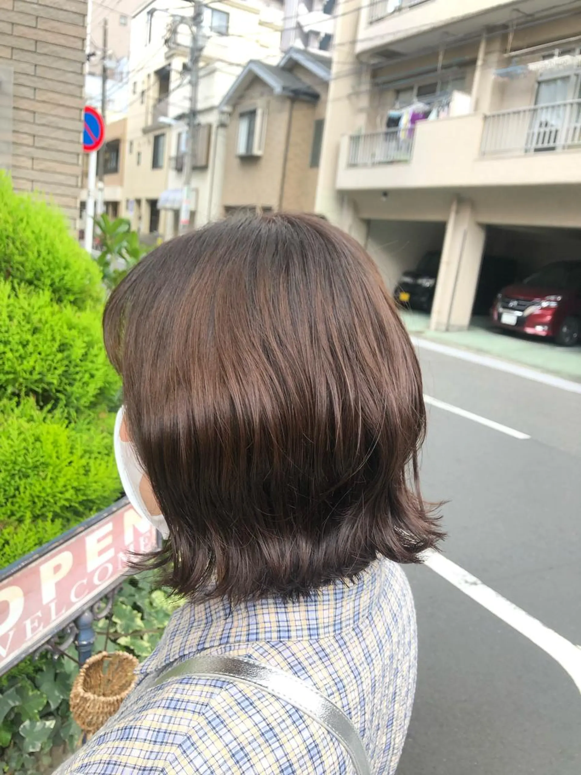 ミディアム 外ハネヘア メンズパーマ、カラー 大募集村上莉奈のヘアスタイル