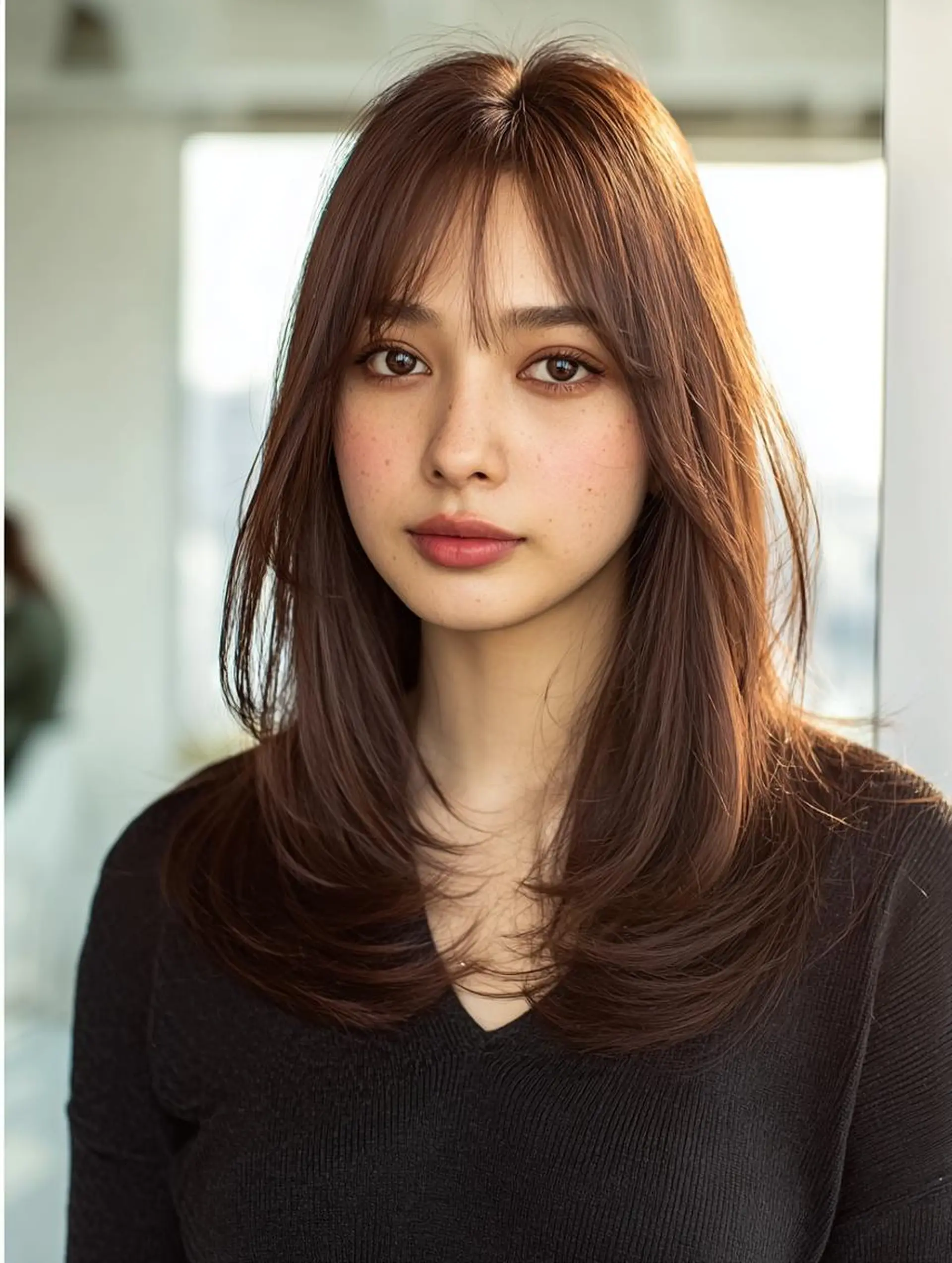 セミロング ハッシュカット 髪質改善 レイヤーカット 縮毛矯正 トリートメント カット ヘアカラー トリートメント 生艶髪＆レイヤー🔔 渋谷お薦めNo.1✨のヘアスタイル