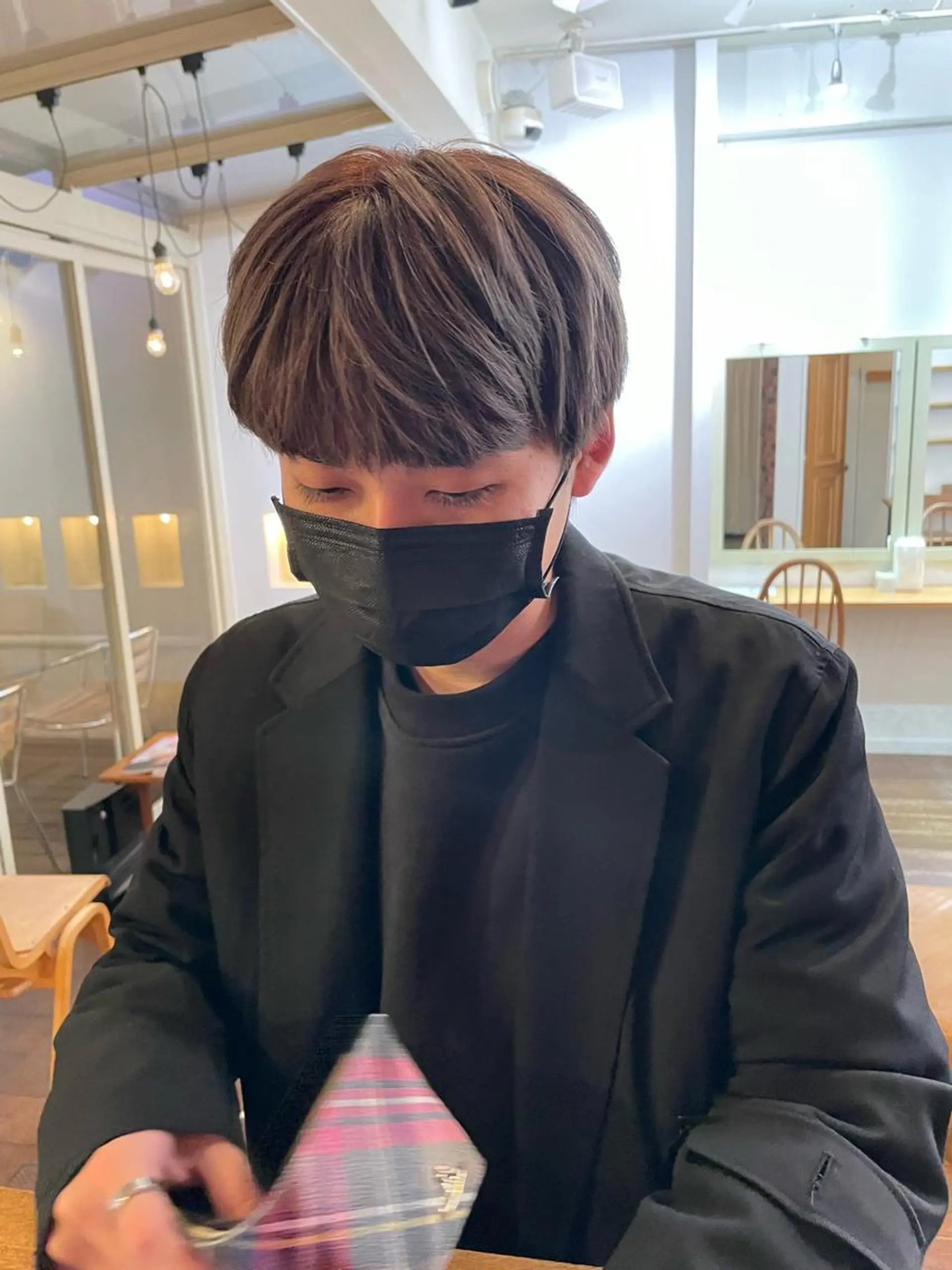 カラー メンズ 抜け感ボブ×パーマ ｜kazaneのヘアスタイル