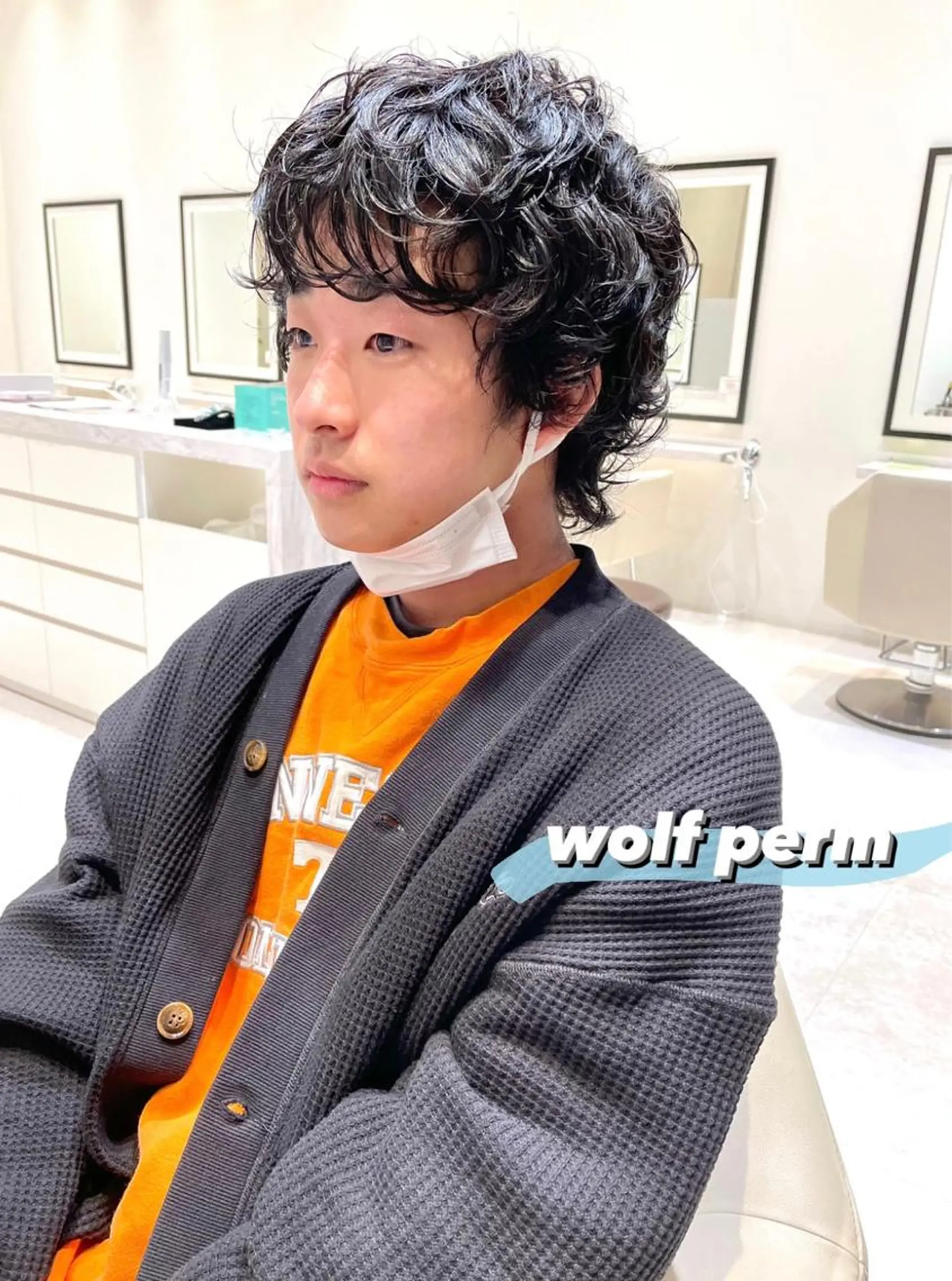 ショート パーマ メンズ メンズパーマ メンズウルフカット ウルフカット ktwo/難波 /似合わせ/木浦のヘアスタイル