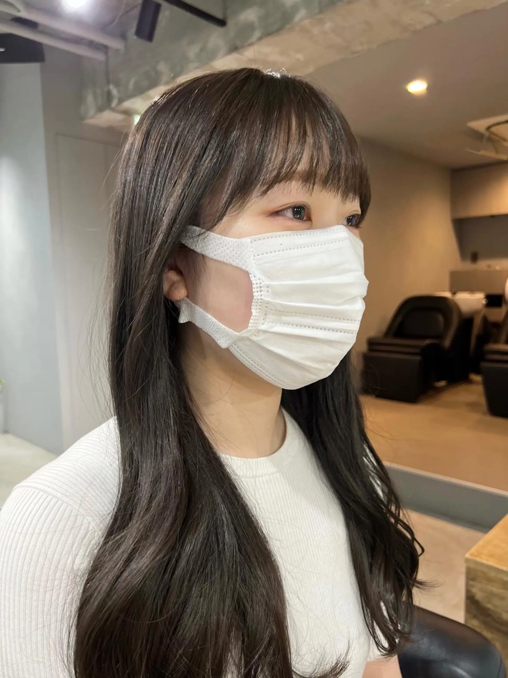 ロング カラー パーマ ヘアカラー トリートメント akane/ボブ /オリーブベージュのヘアスタイル