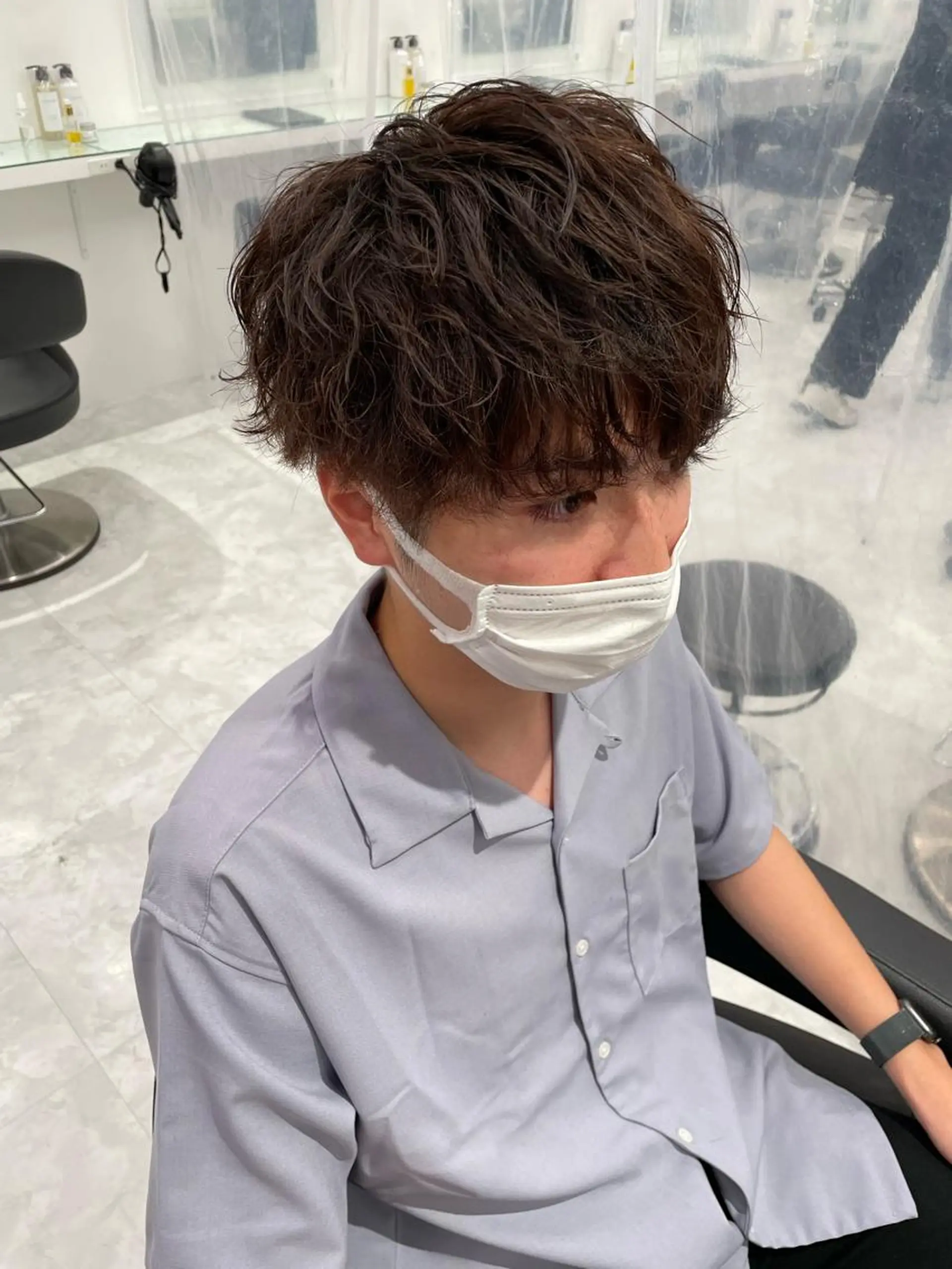 ミディアム カラー メンズ マツエク・マツパ カット パーマ トリートメント ヘッドスパ ヘアセット 🤍ベージュ×艶髪 🤍Ryuta🤍のヘアスタイル