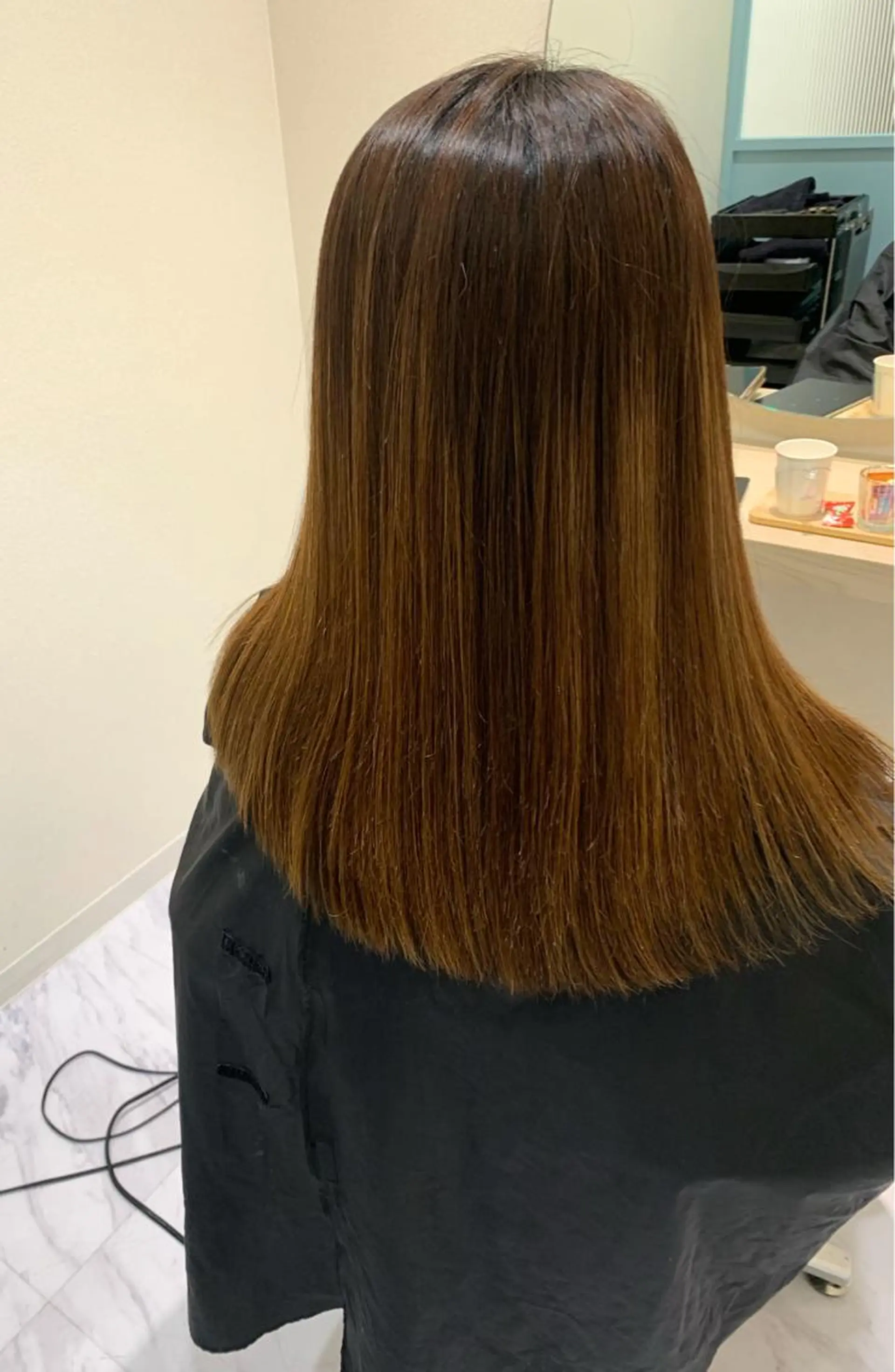 ミディアム カット 縮毛矯正 トリートメント 丹野 圭太のヘアスタイル