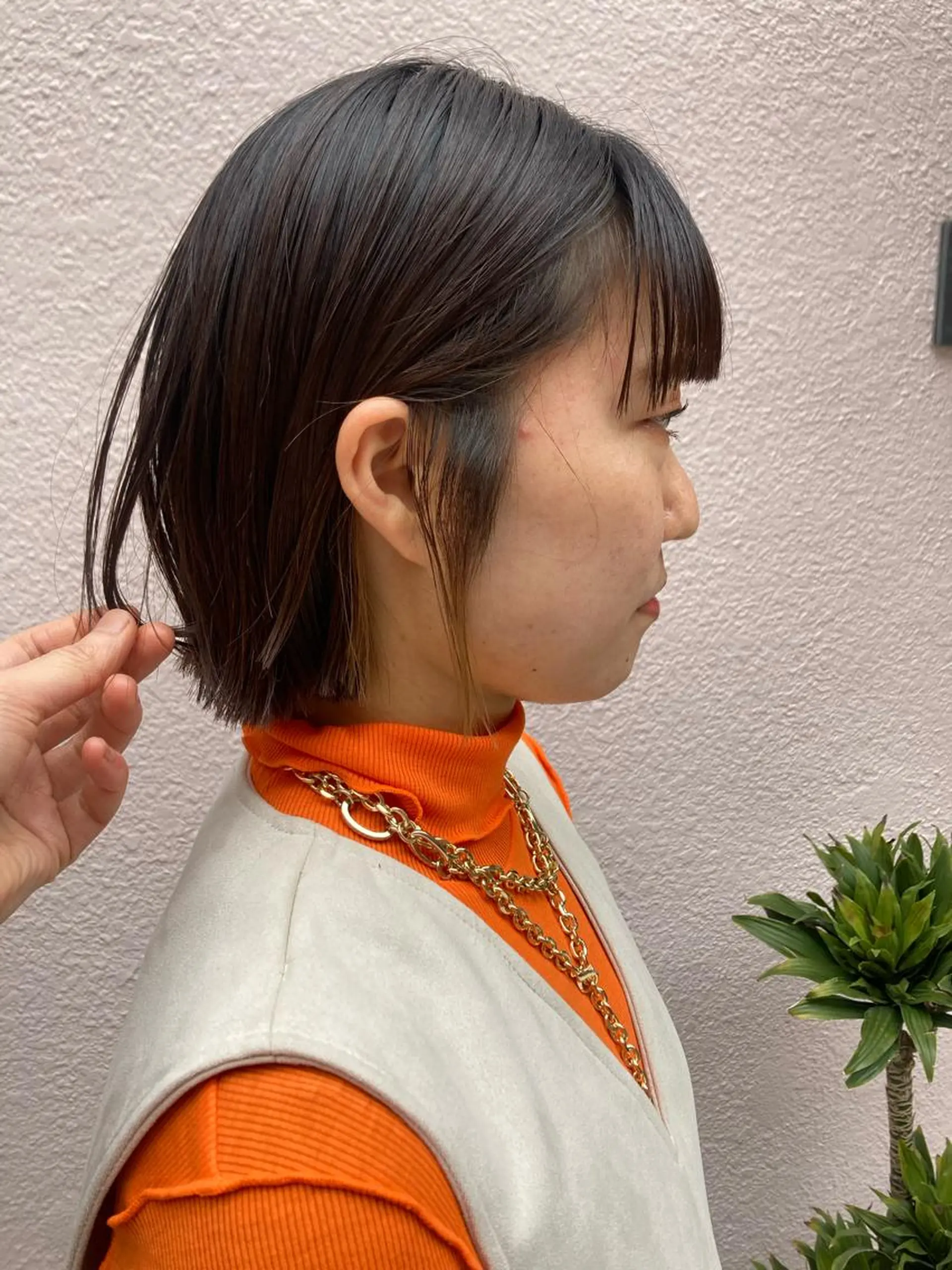 ショート ボブ ハイライト 姫カット おくれ毛 ✂︎岡根 京花✂︎のヘアスタイル