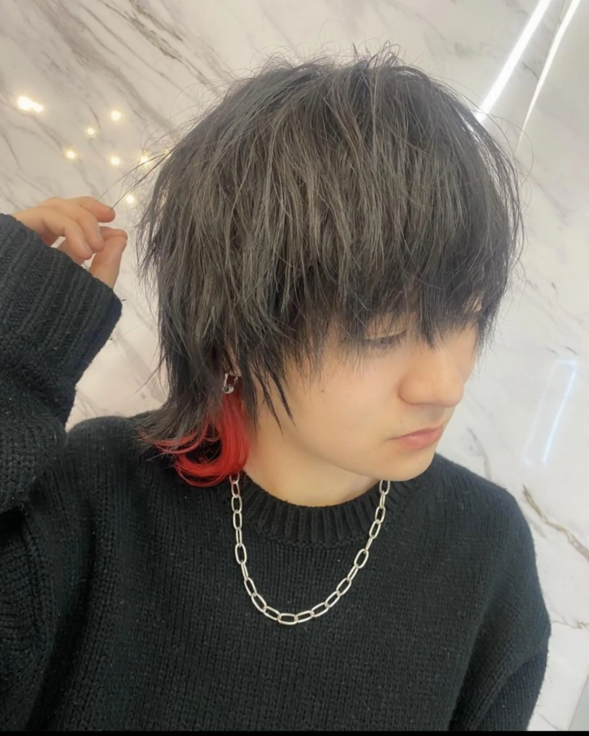 カラー メンズ メンズインナーカラー メンズウルフカット インナーカラー ウルフカット ヘアカラー Hair Salon SERA Tokyo/髪質改善・縮毛矯正所属・池口ゆい ✨髪質改善✨のヘアスタイル