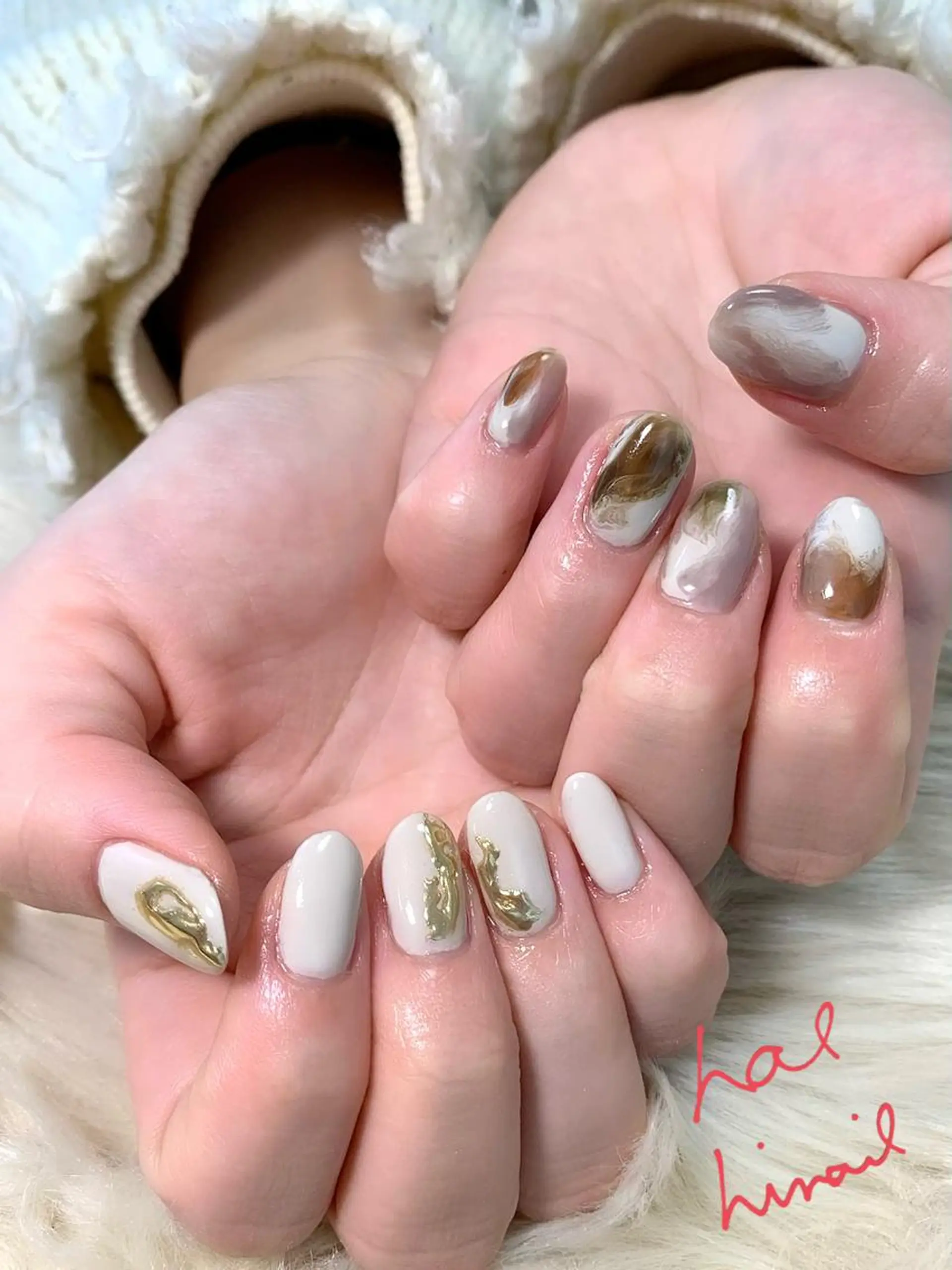 ネイル ミラーネイル ニュアンスネイル ワンカラーネイル はるひな ねいるのネイルデザイン