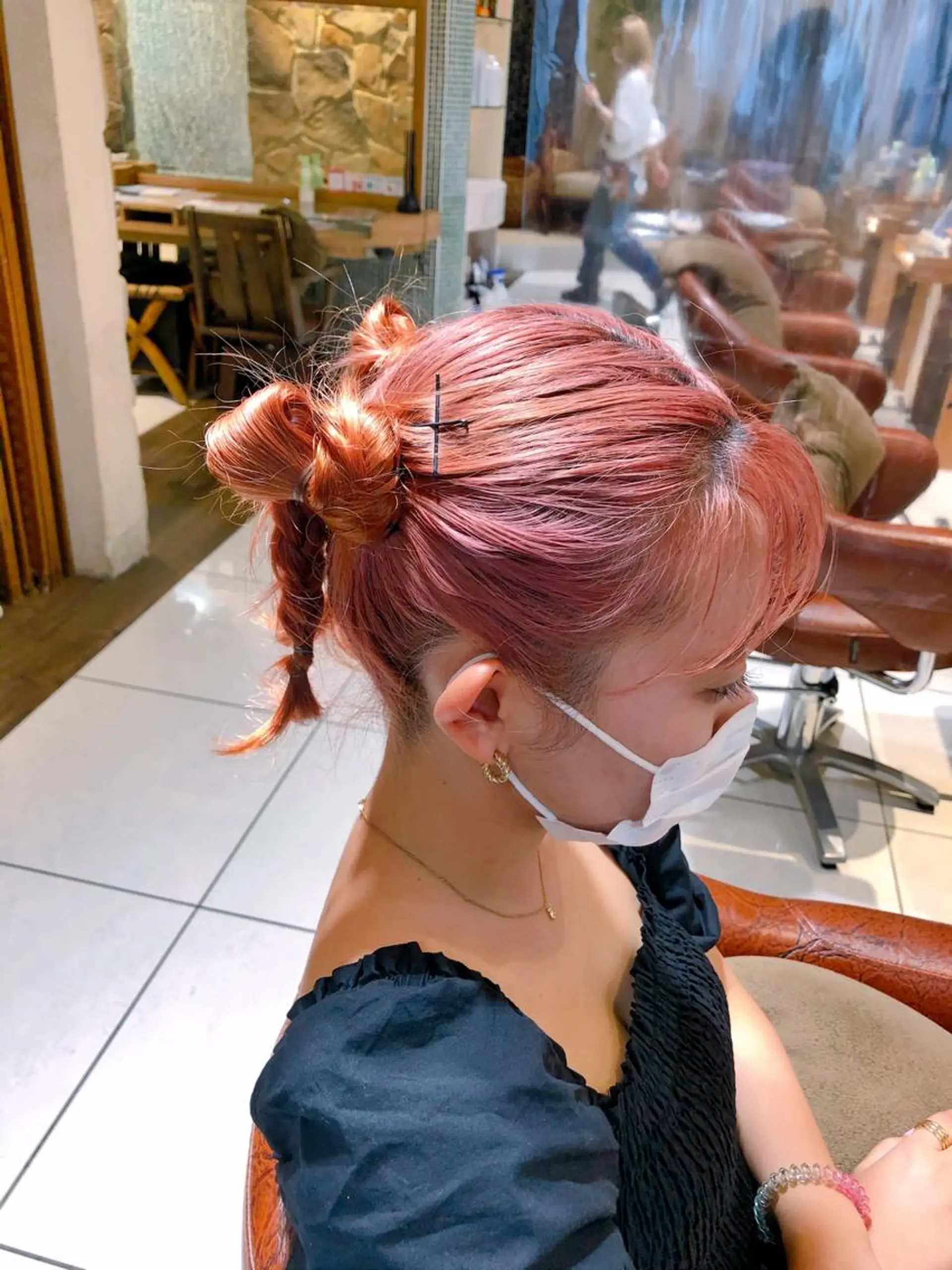 セミロング ヘアアレンジ お団子ヘア 【ディレクター 🧸🤍田澤　唯那】のヘアスタイル