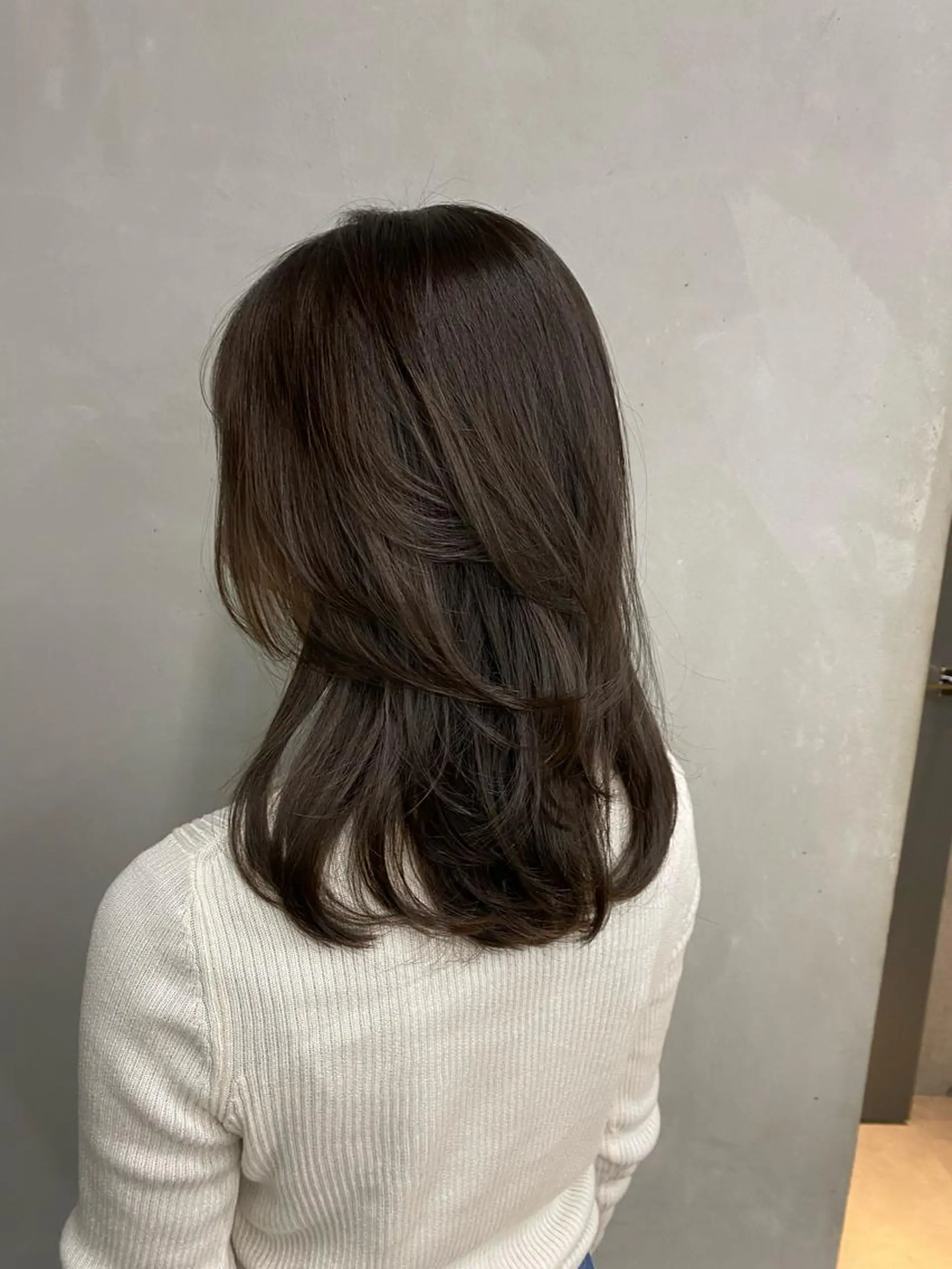 ミディアム カラー カット ヘアカラー トリートメント レイヤー/柔色 カラー/SAkiのヘアスタイル