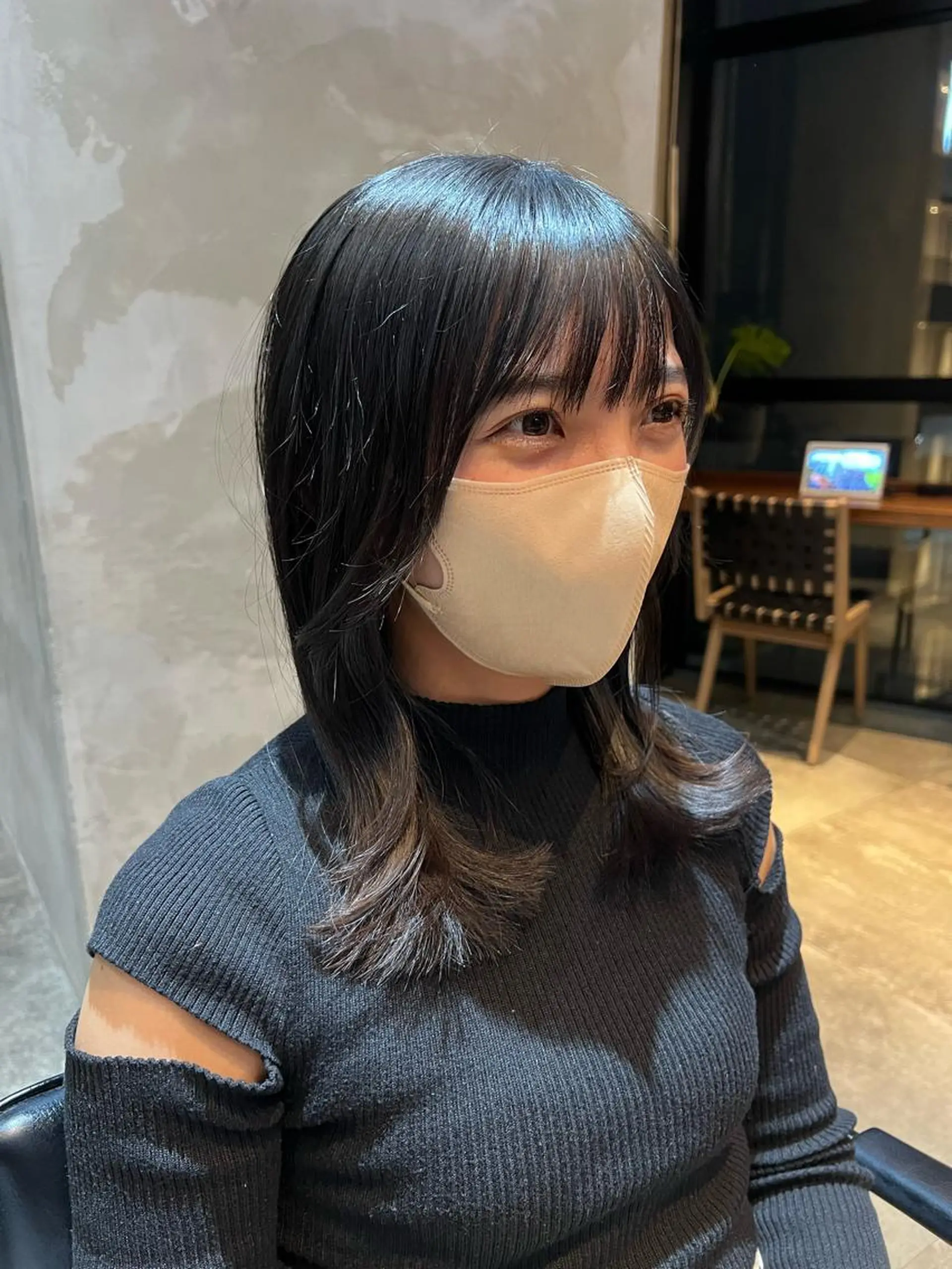 ミディアム カラー カット ヘアカラー トリートメント ヘアセット 韓国レイヤー🇰🇷 韓国研修◎渋谷カイトのヘアスタイル