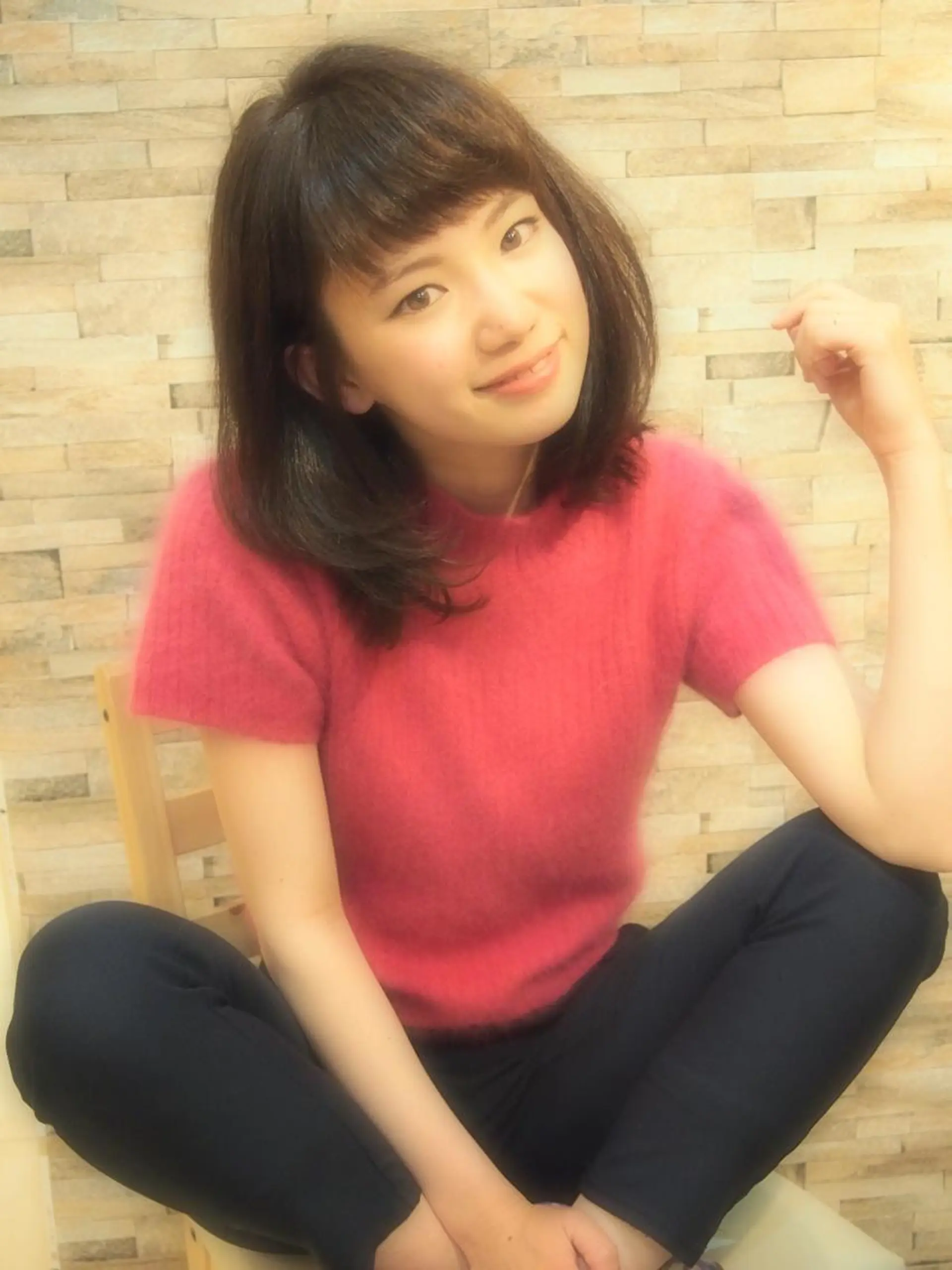 ミディアム カラー 伸ばしかけ newi saLyu 片岡ふきのヘアスタイル