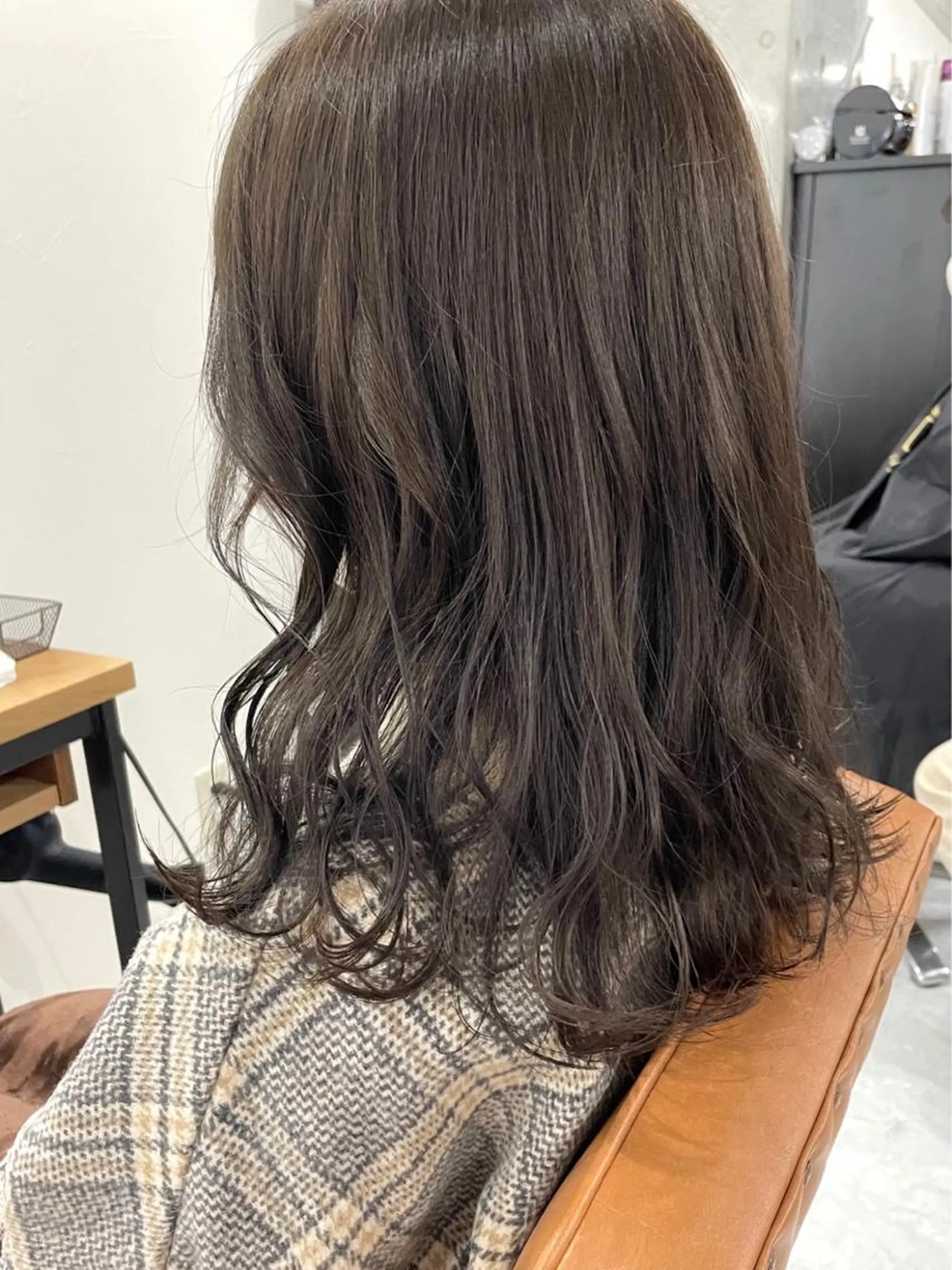 セミロング カラー メンズモテパーマ💙 fuwaのヘアスタイル