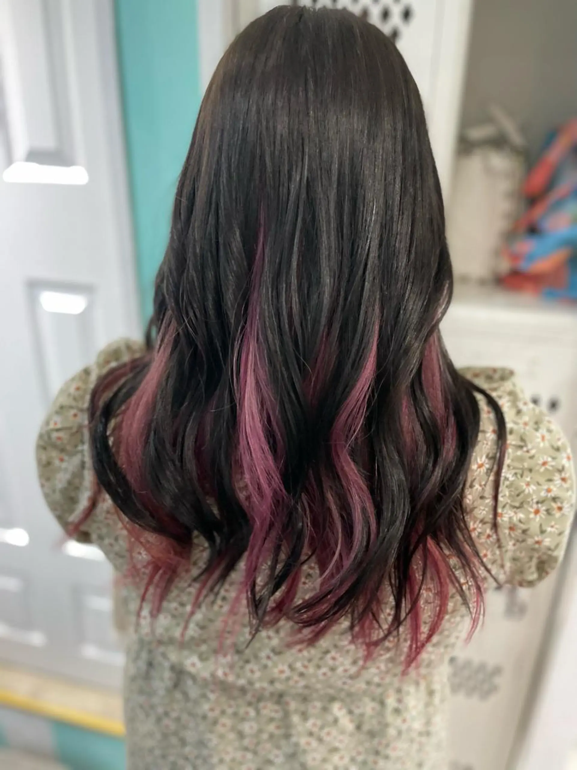 ロング ヘアカラー 原 千景のヘアスタイル