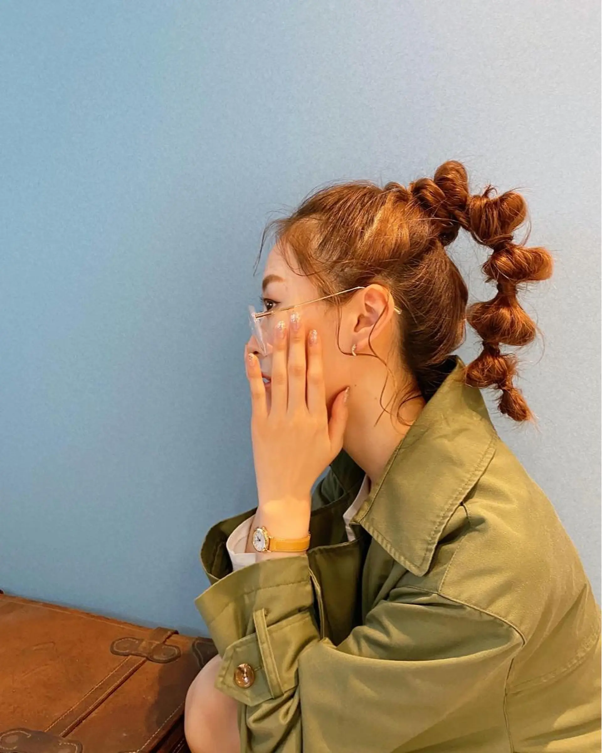 ヘアアレンジ 卒業式のヘアスタイル 玉ねぎヘアー ヘアセット Aya/四条烏丸/ インナーカラーのヘアスタイル