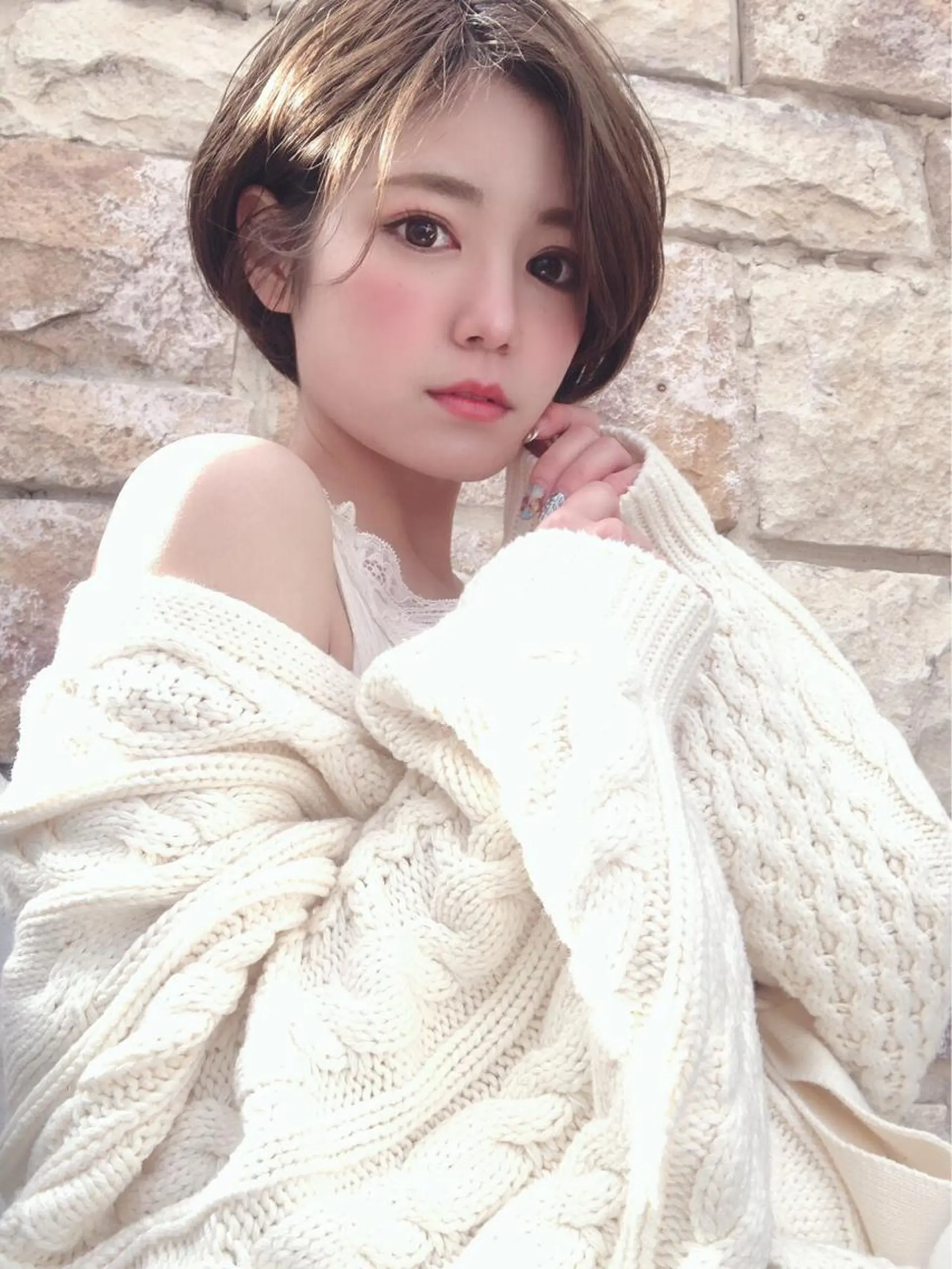 ショート カラー ショートボブ 丸みショート ベージュカラー 透明感カラー ボブ 縮毛矯正/髪質改善 表参道/千田大地のヘアスタイル