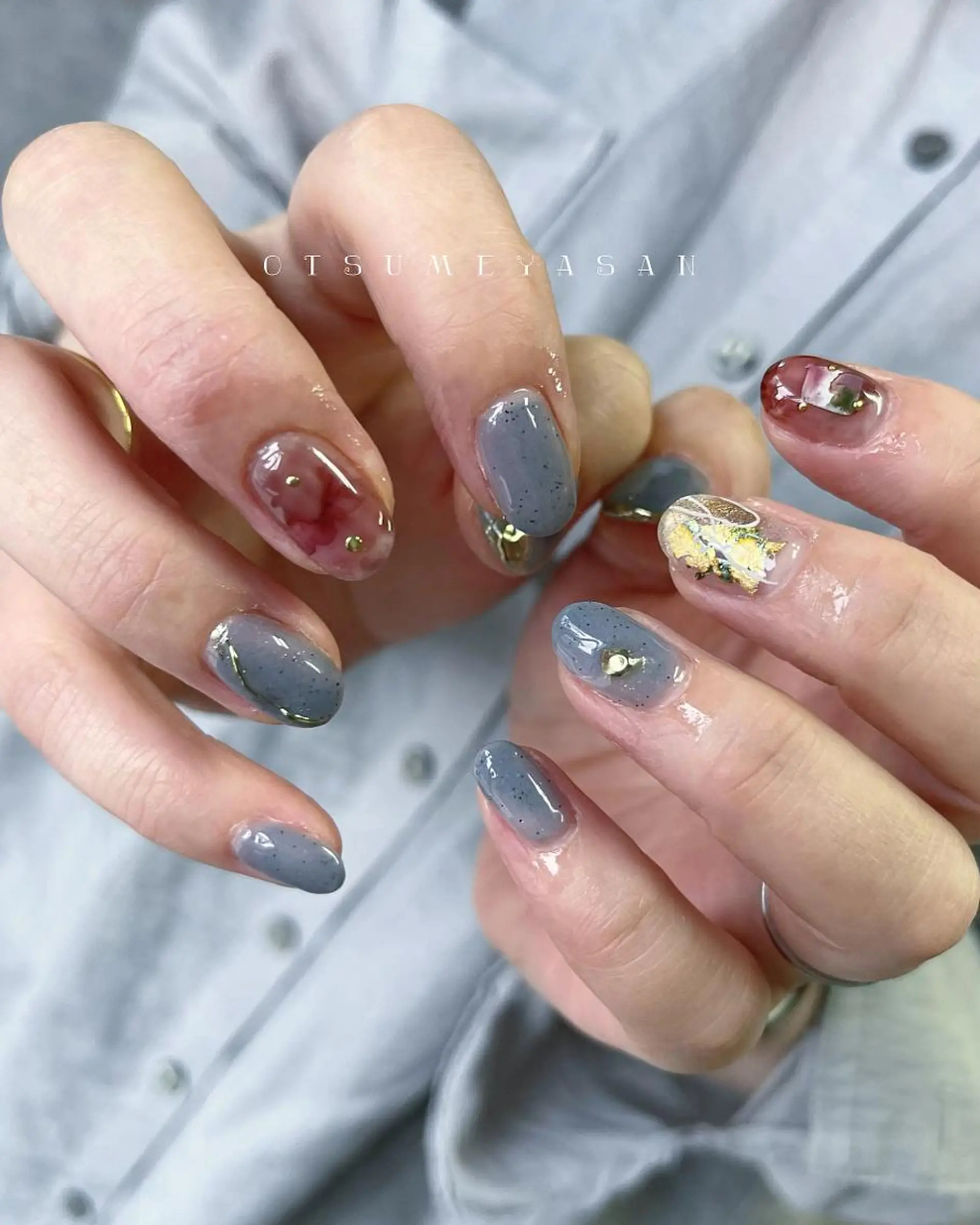 ネイル オーロラネイル 韓国ネイル ミラーネイル ニュアンスネイル ワンカラーネイル わたなべ ちかのネイルデザイン