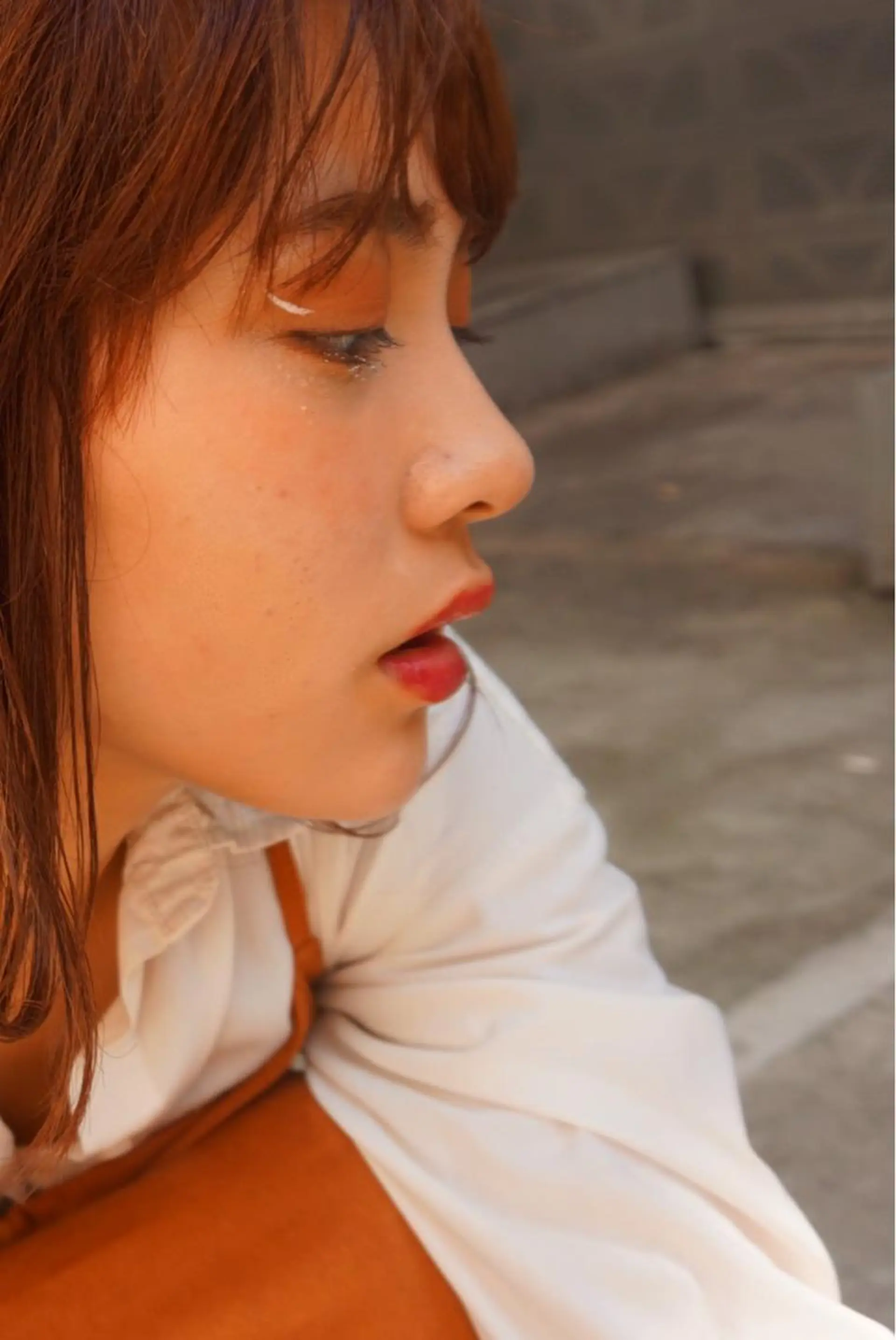 ミディアム カラー パーマ ヘアアレンジ ボルドーカラー オレンジ レッドカラー ボブ 小顔カット 美艶ボブ 石井一成のヘアスタイル