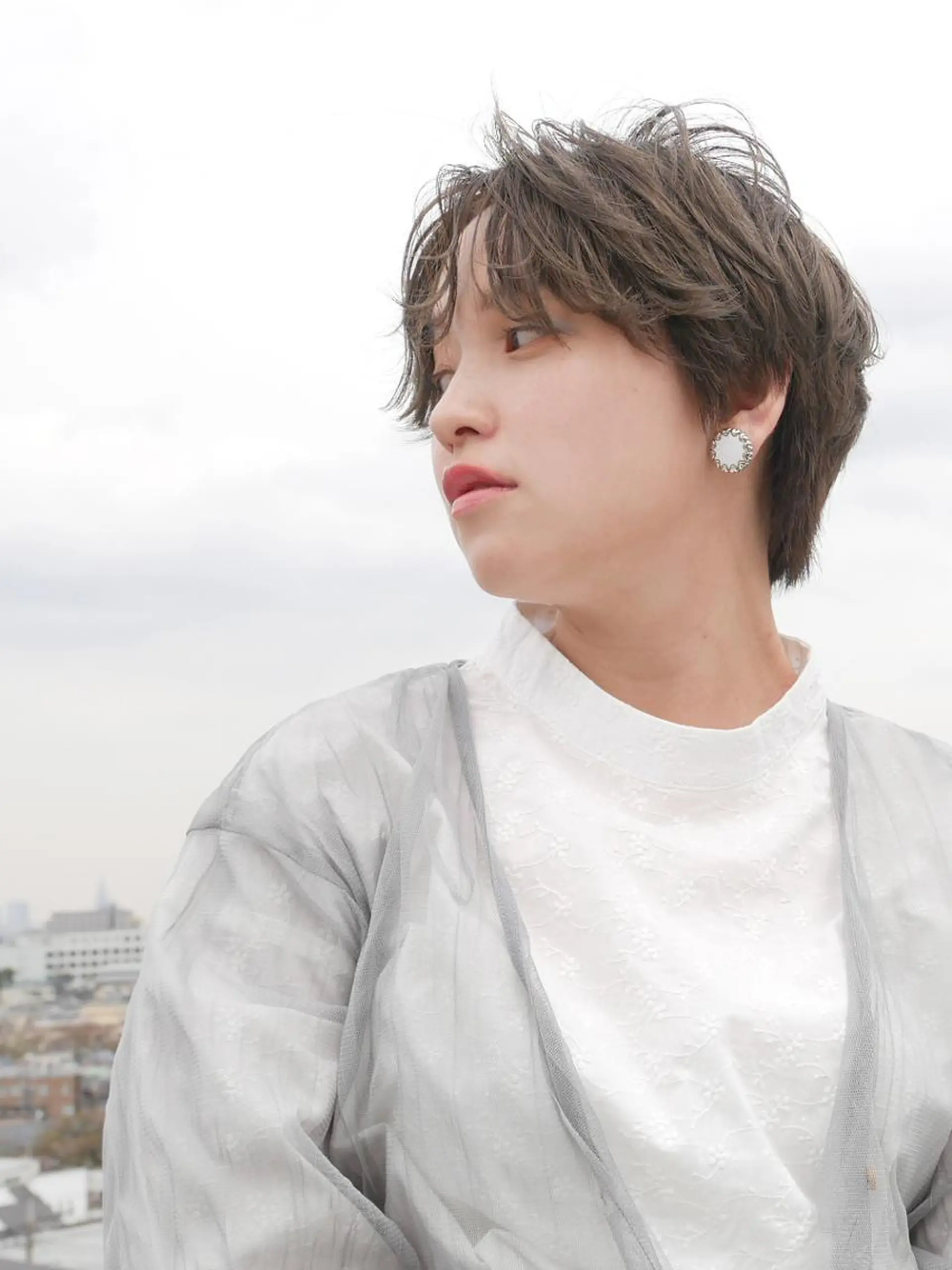 ショート カラー ショートレイヤー アッシュ アッシュブラウン ブラウンカラー ハイライトカラー MAX BEAUTY GINZA所属・🌸銀座一丁目/美髪 矯正🌸山田 隆介のヘアスタイル