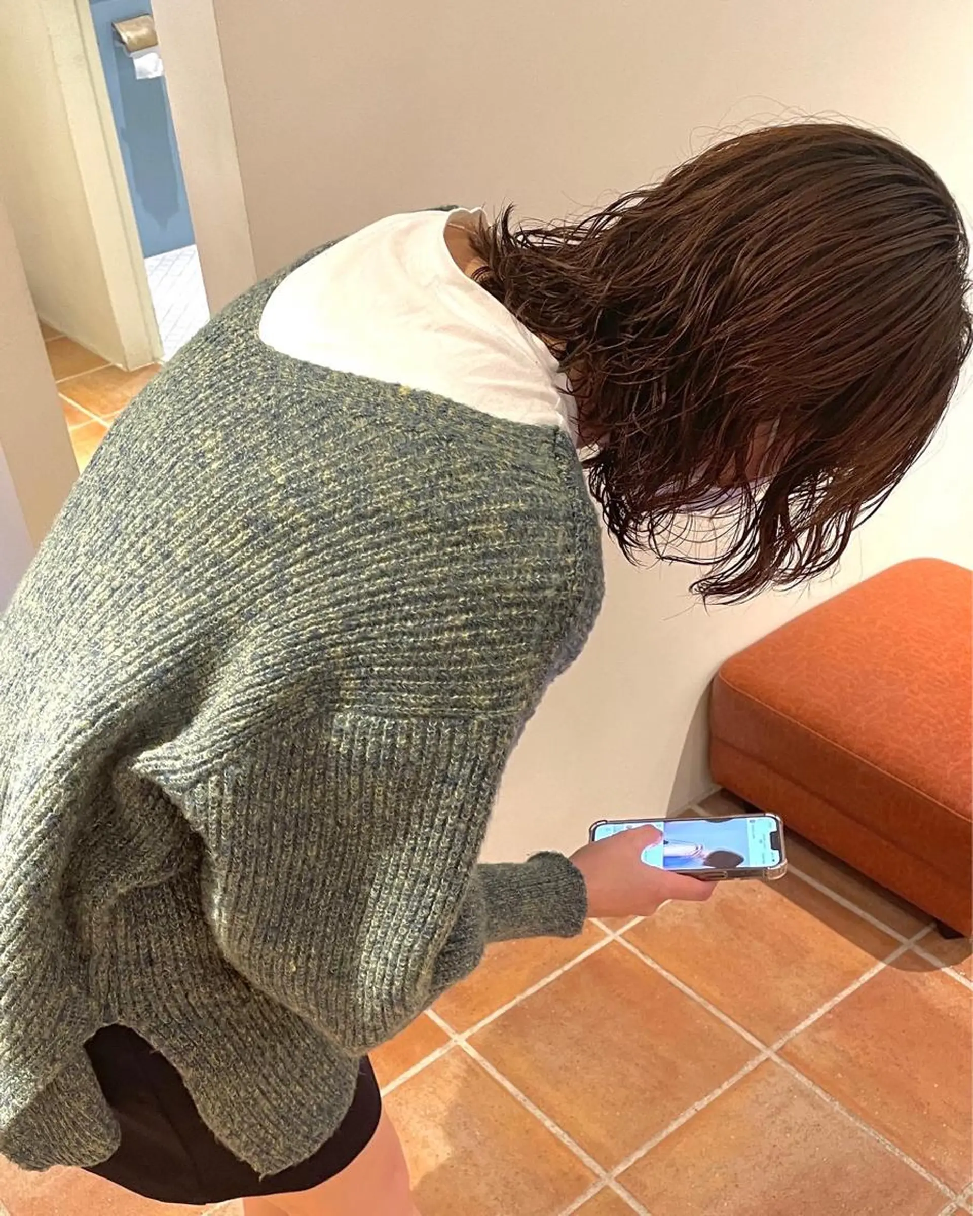 ミディアム カラー パーマ ミディアムパーマ ニュアンスパーマ カット パーマ トリートメント ボブ/レイヤー/ケア パーマ/リュウタのヘアスタイル