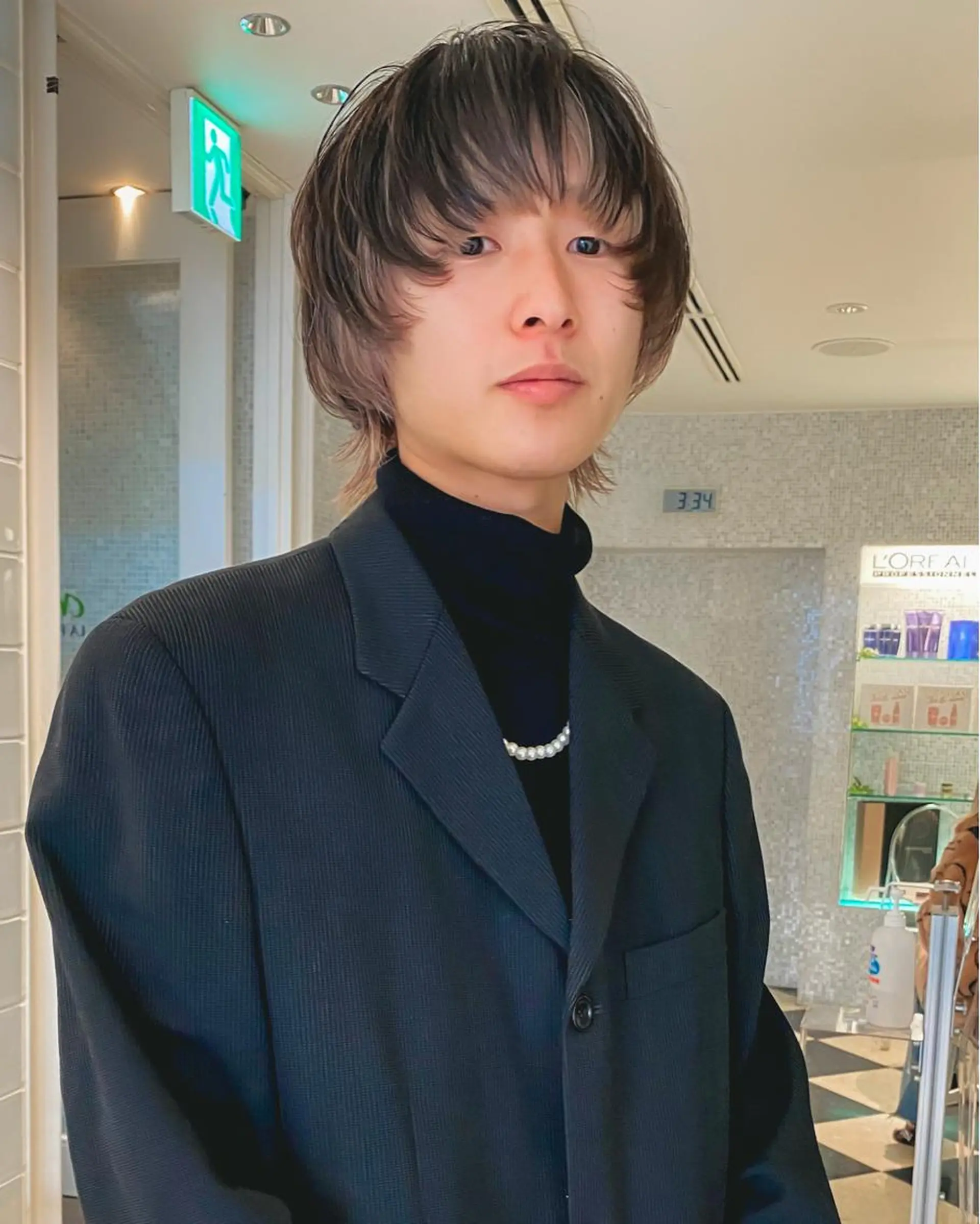 ショート カラー メンズ メンズインナーカラー マッシュ ベージュカラー デザインカラー インナーカラー カット ヘアカラー メンズ/スパイキー ショート/ミツイのヘアスタイル