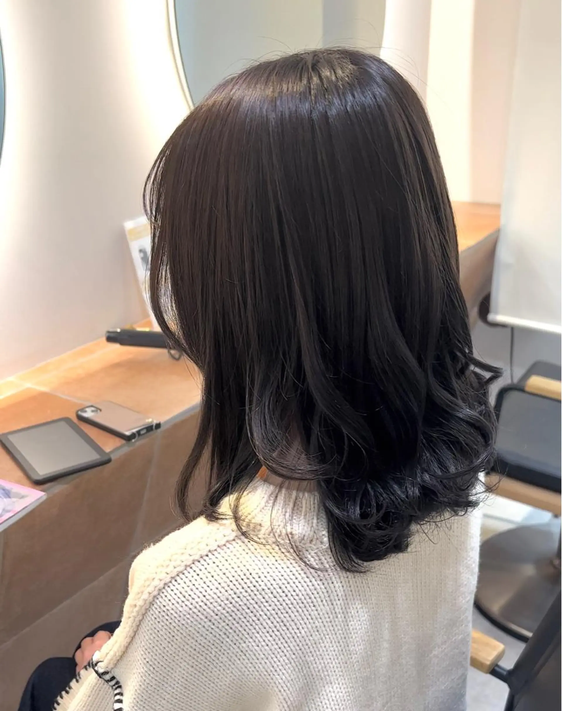 セミロング パープルカラー 表参道/ハイライト /tsumugiのヘアスタイル