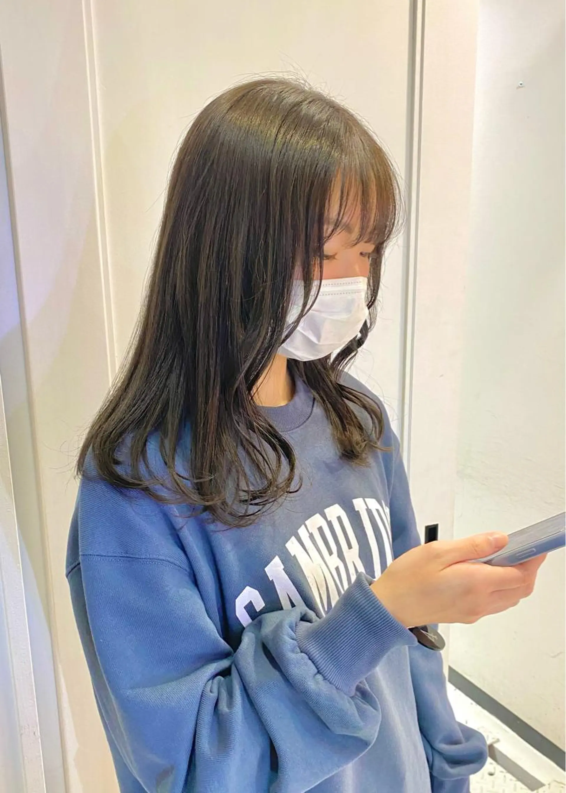 セミロング カラー ブリーチ 透明感カラー グレージュ ブリーチなしカラー オリーブグレージュ Ayuna /透明感カラーのヘアスタイル