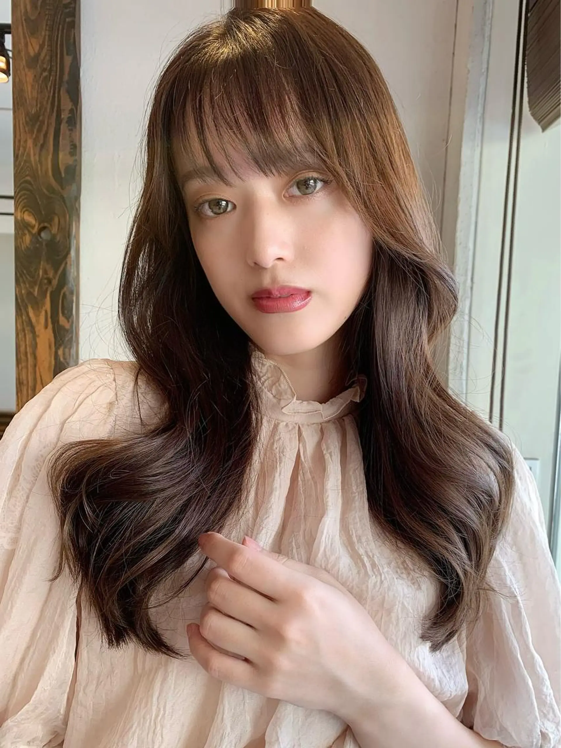 ロング カラー カット ヘアカラー トリートメント ヘッドスパ 透明感/オリーブ/ グレージュ/YUKAのヘアスタイル