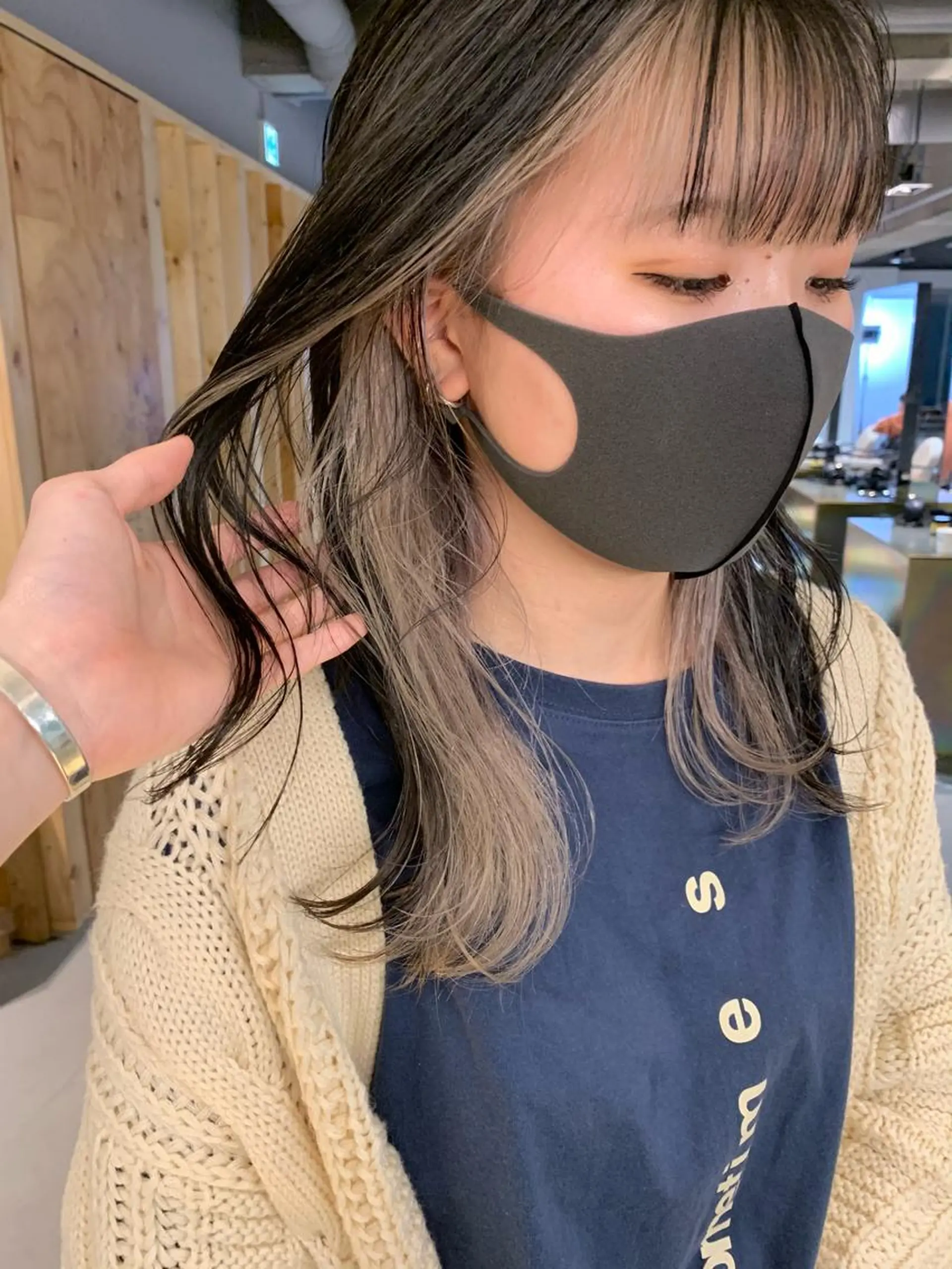 セミロング カラー ミストバング  フェイスフレーミング インナーカラー カット ヘアカラー トリートメント tension 【テンション】のヘアスタイル