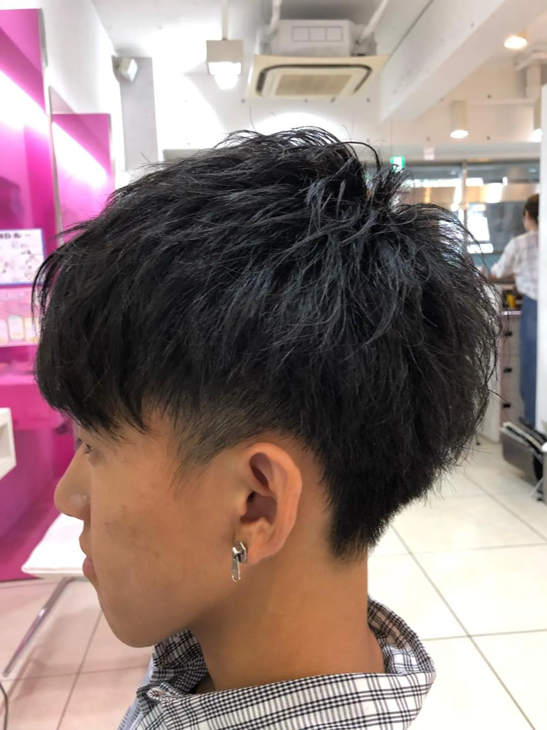 ショート パーマ メンズ 髪質改善× 白髪ぼかし溝江のヘアスタイル