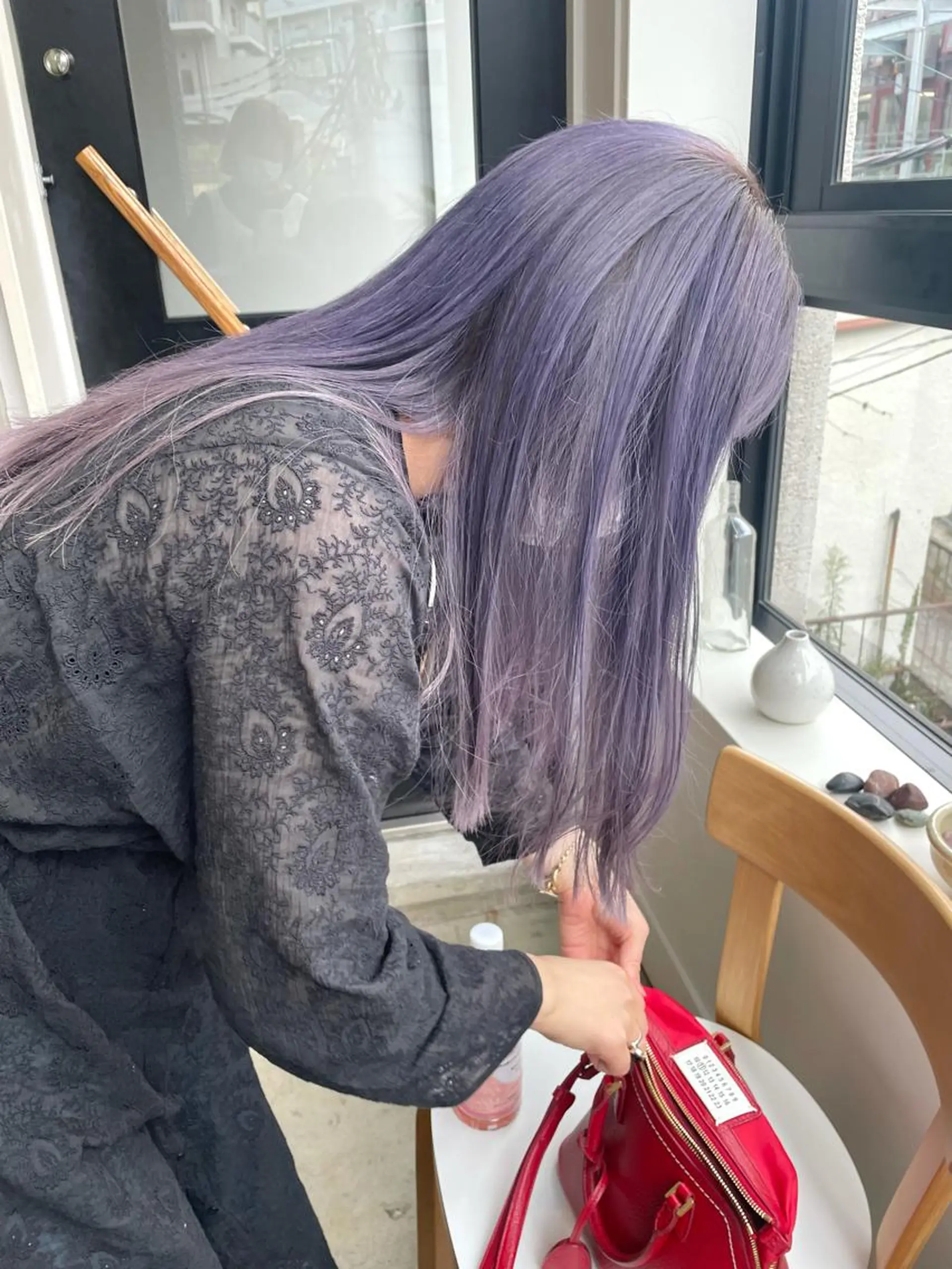 ロング カラー ブリーチ ラベンダーカラー 韓国🇰🇷透明感 ERIのヘアスタイル