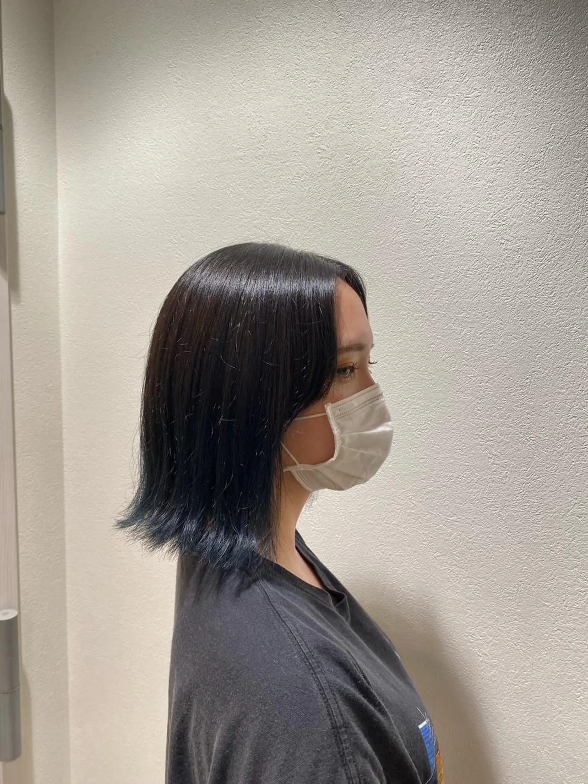 カラー 黒髪 ブルーカラー ブルーブラック RIKIYA👑 北千住メンズ特化👑のヘアスタイル