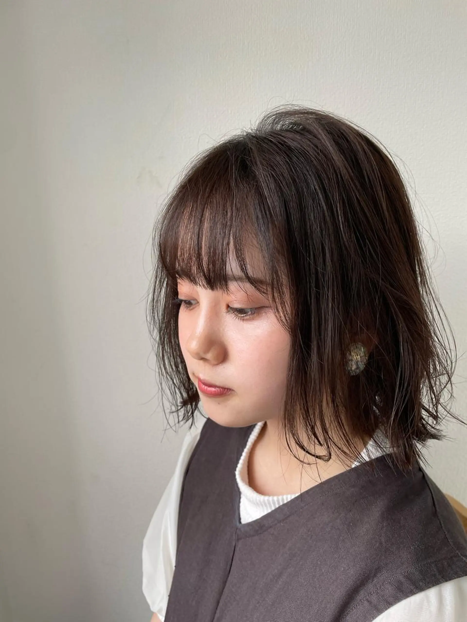 ミディアム ボブ 外ハネヘア 髪質改善/ 縮毛矯正/相原聡のヘアスタイル