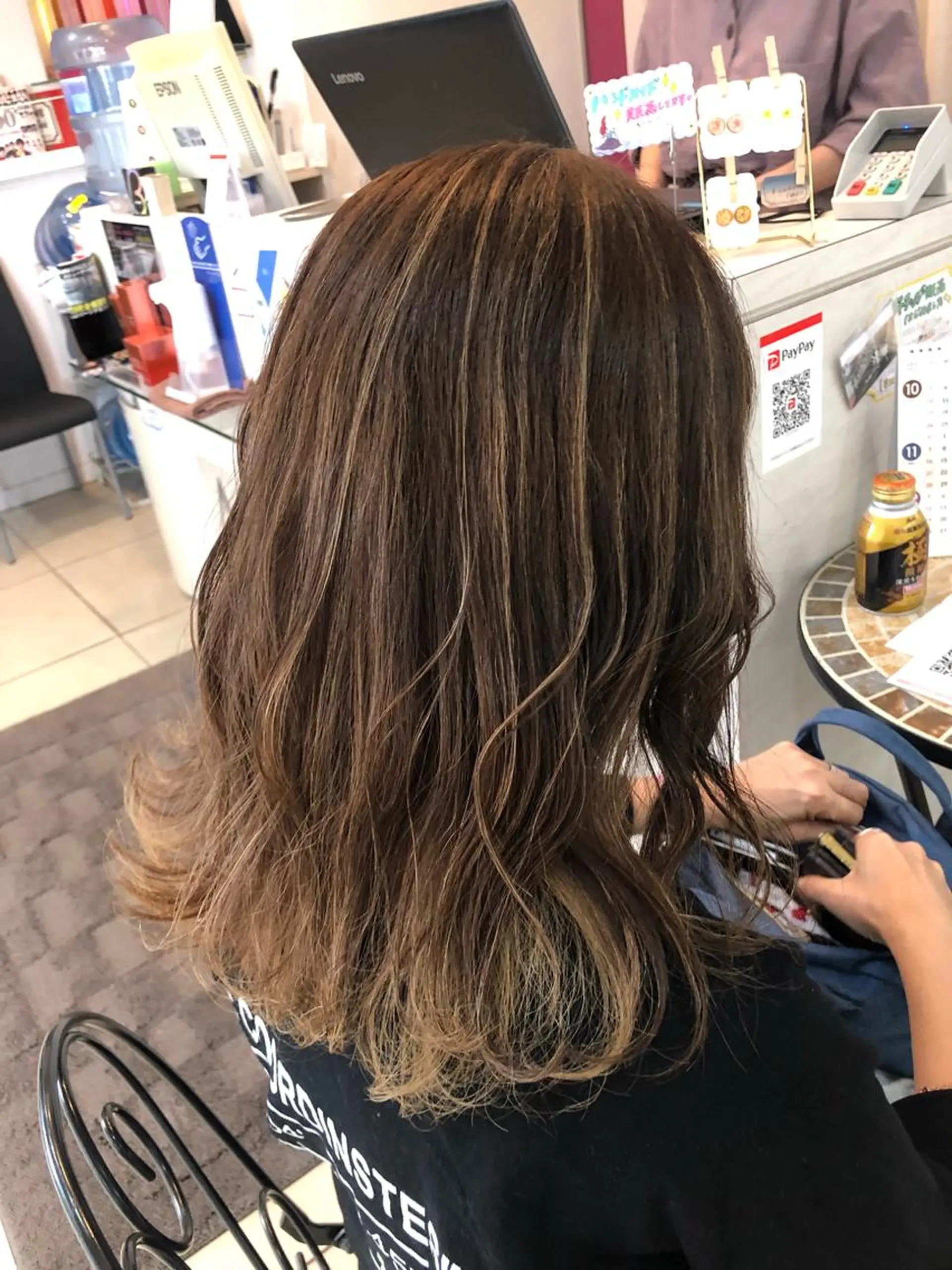 セミロング カラー ハイライトカラー ハイライト ヘアカラー 🤎ベージュカラー/ 髪質改善/山岸🤎のヘアスタイル