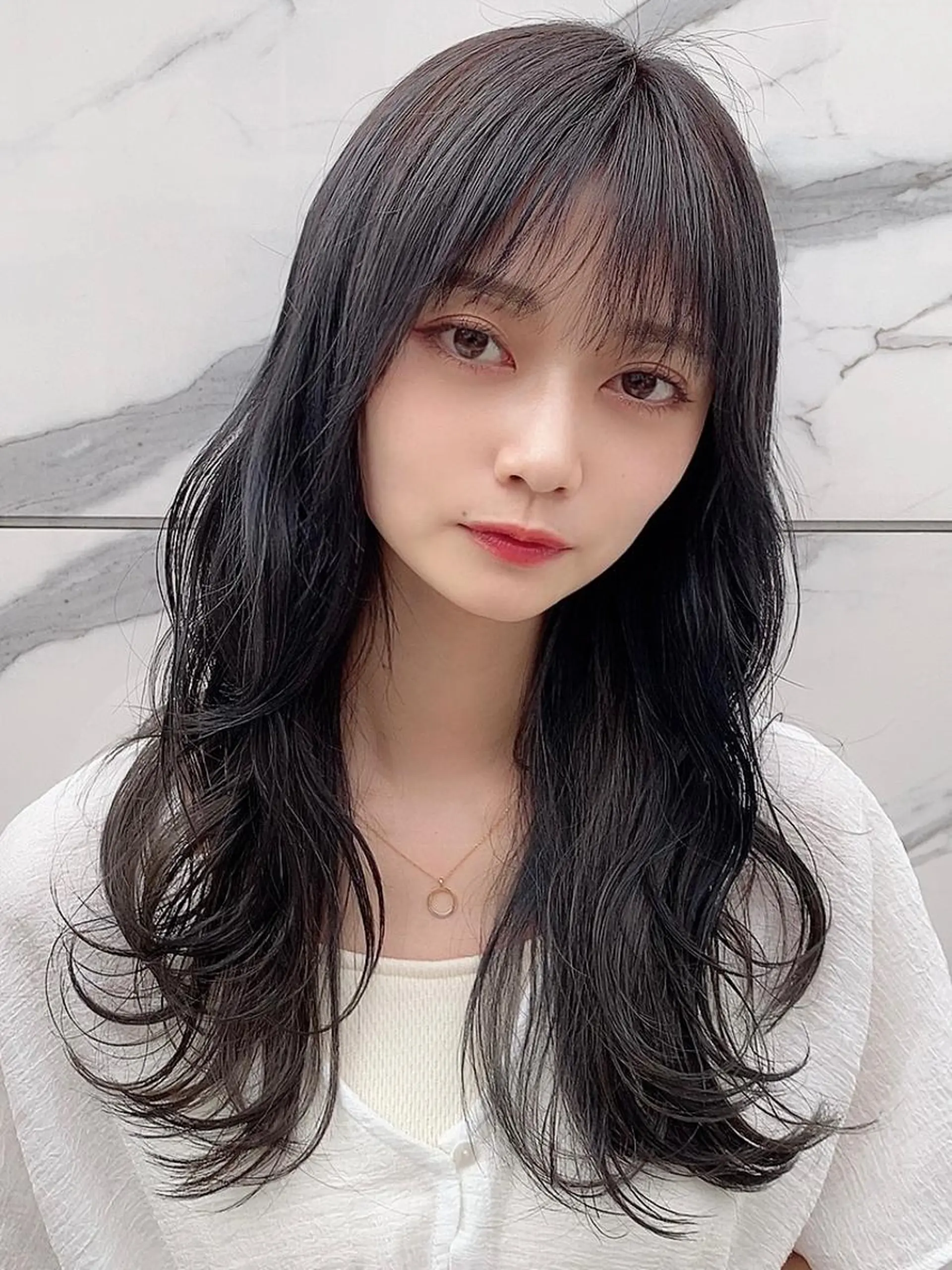 セミロング カラー カット ヘアカラー トリートメント 新宿/韓国風レイヤー 髪質改善/渋谷直樹のヘアスタイル