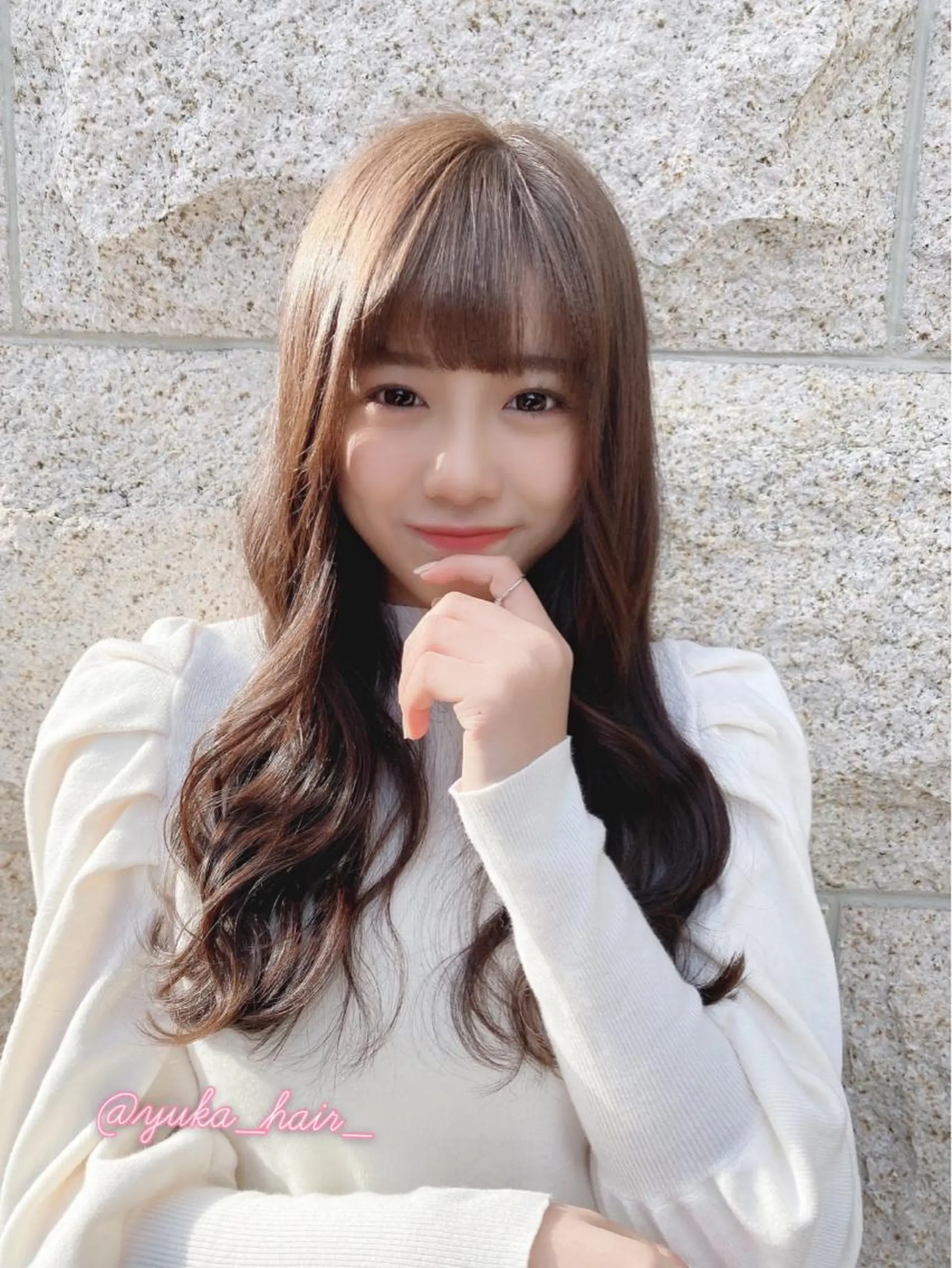 セミロング 韓国風ヘア✻透明感 カラー✻yukaのヘアスタイル