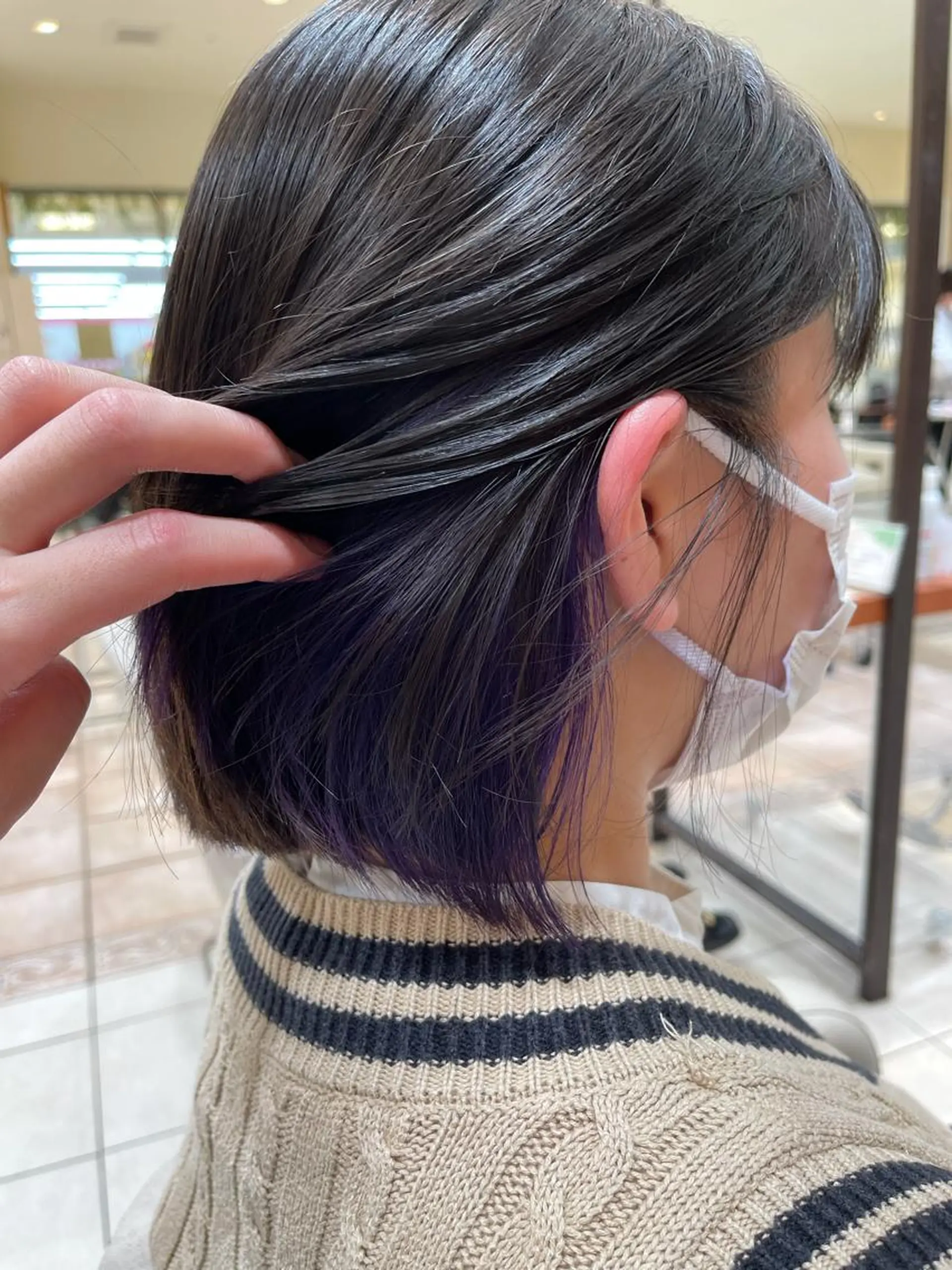ショート カラー パープルカラー カネヒラ リョウスケのヘアスタイル