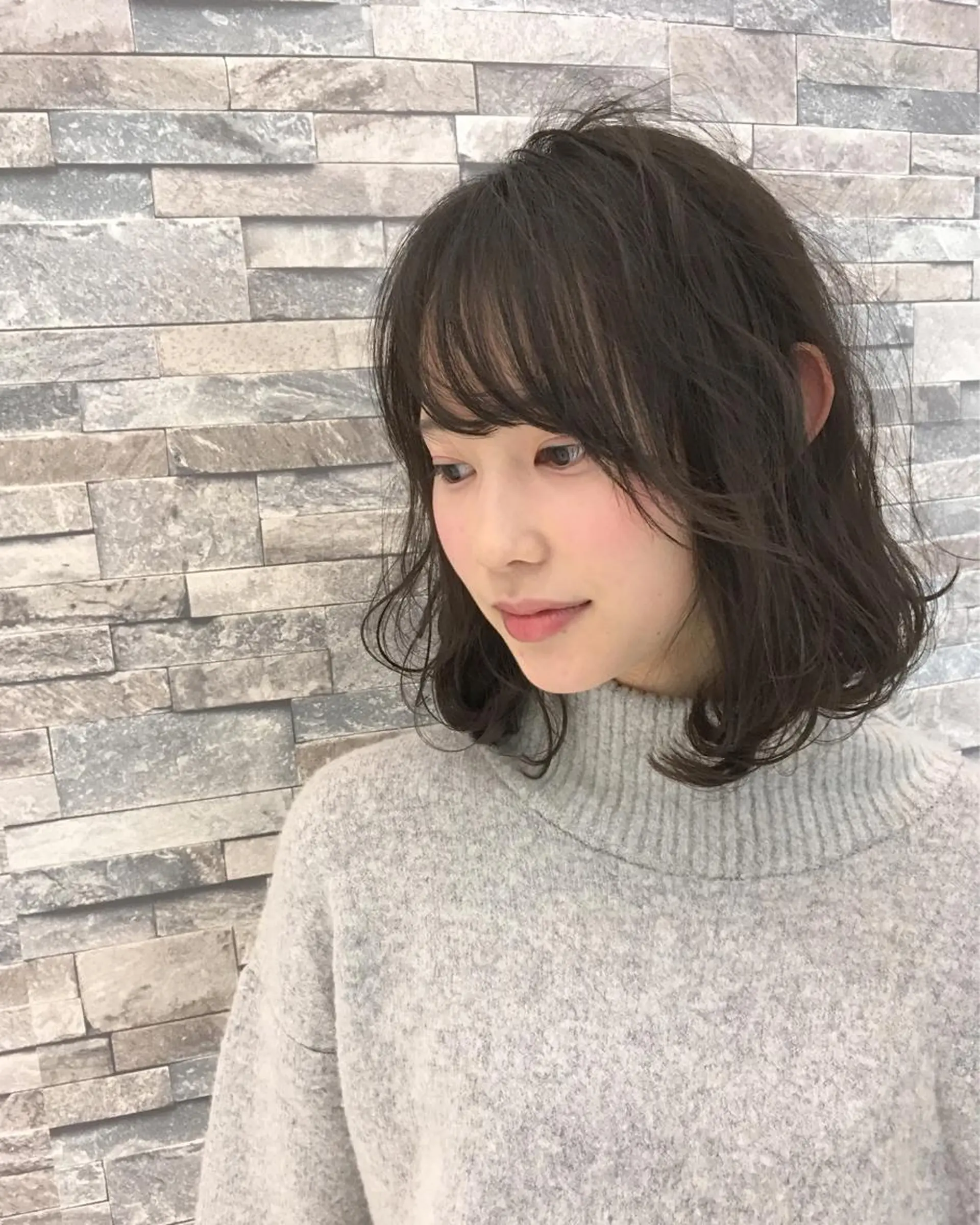 ミディアム パーマ ミディアムパーマ ボブ ブリーチ/ハイトーン SERINAのヘアスタイル