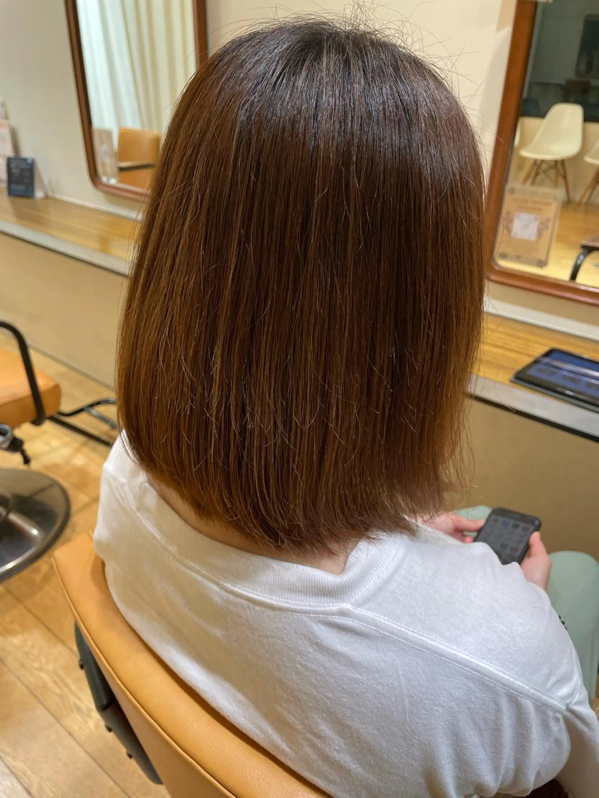 ミディアム 縮毛矯正 おもだか　がく /横須賀中央のヘアスタイル