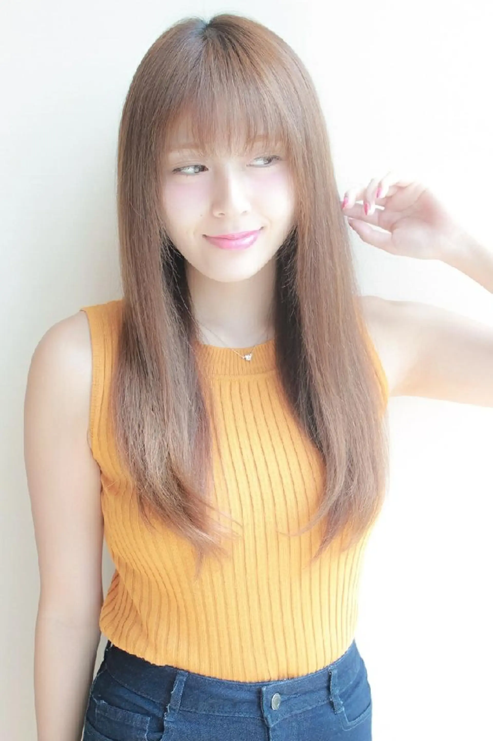 セミロング 縮毛矯正 grandage 北千住のヘアスタイル