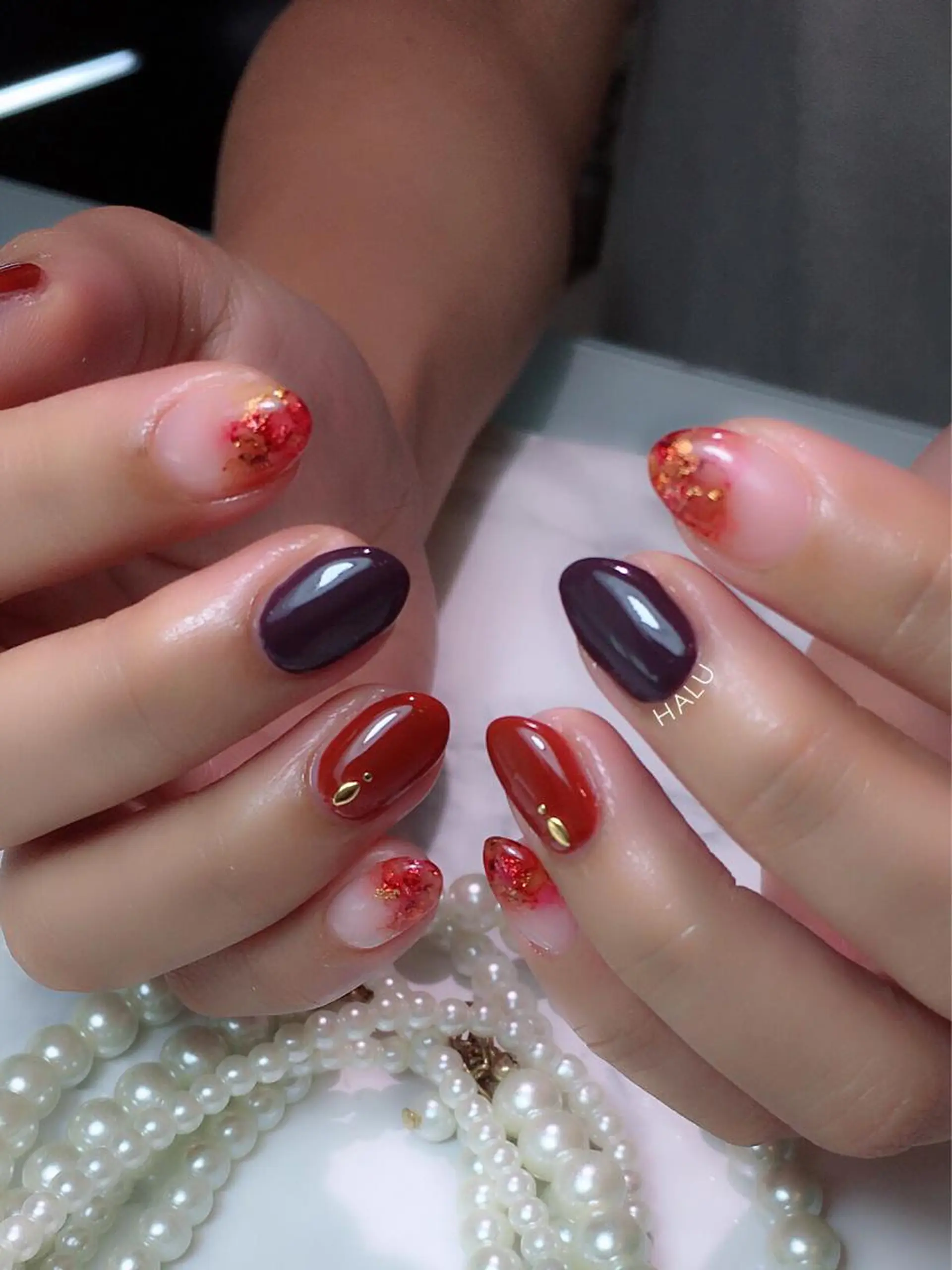 ネイル アートネイル ニュアンスネイル HALU ハルのネイルデザイン