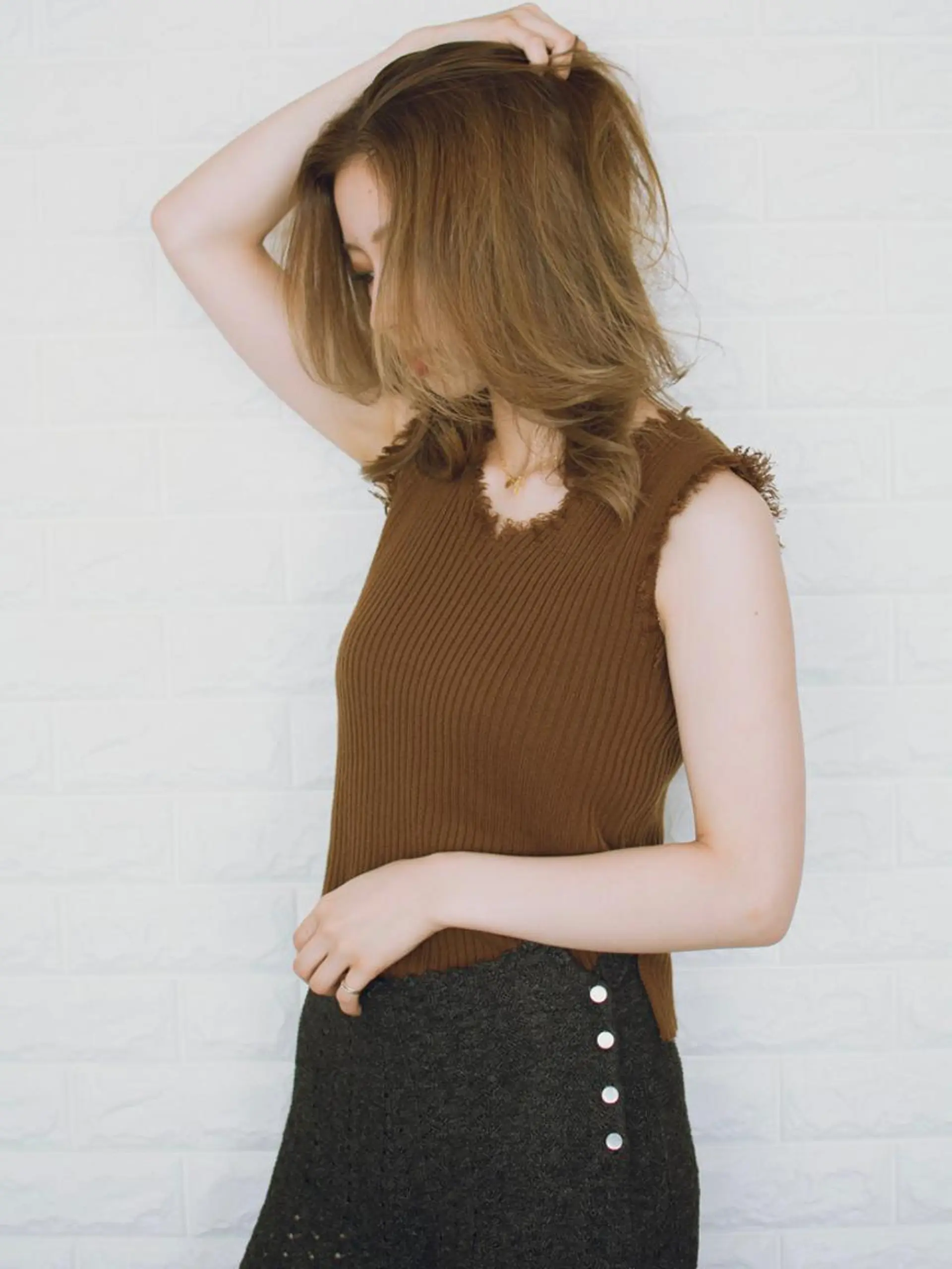 ミディアム カラー ショートボブ ベージュカラー ブルーカラー ブルージュ グレージュ 撮影モデル 斉藤 正敏のその他イメージ