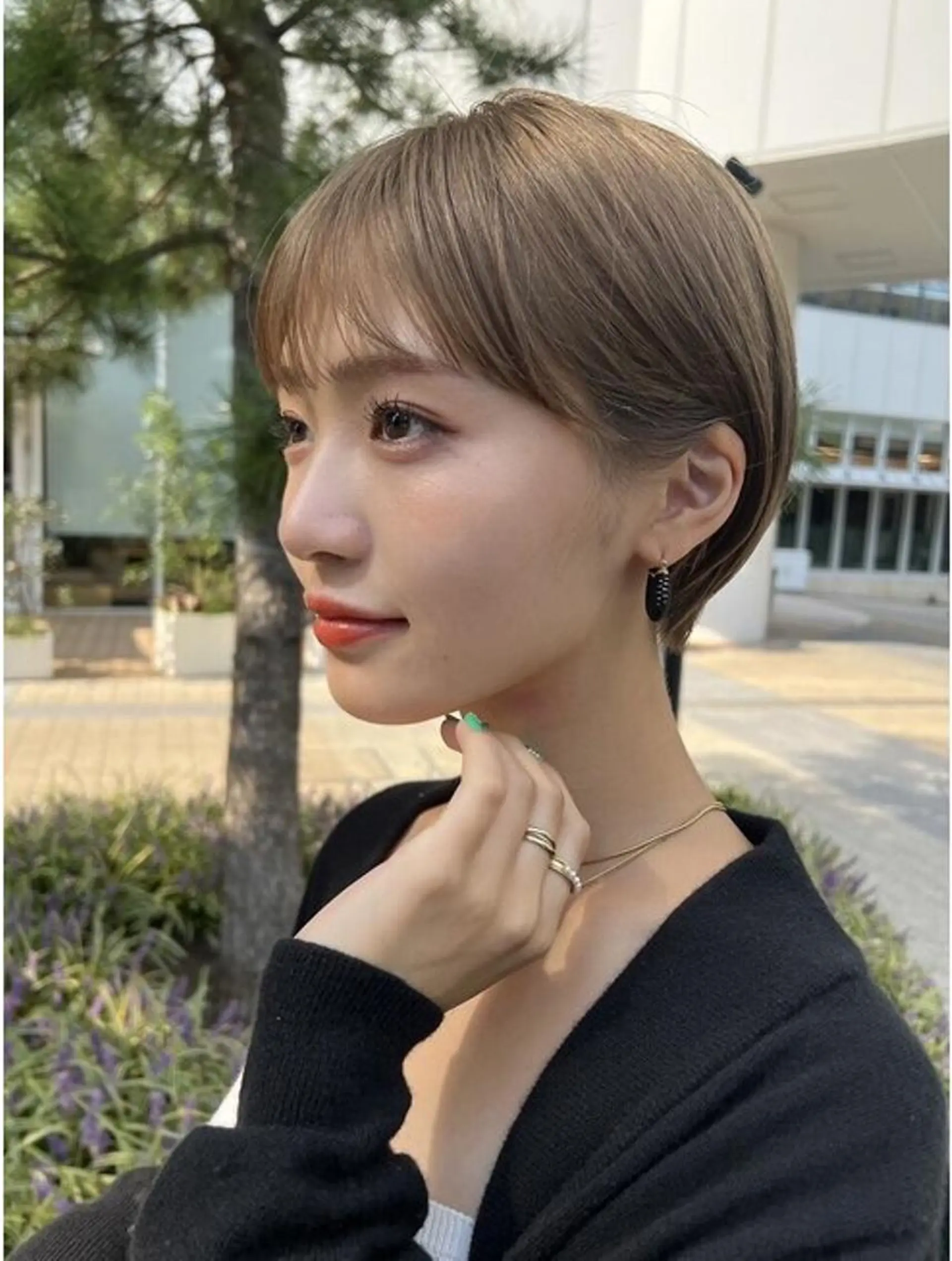 ショート 顔まわりレイヤー 髪質改善 韓国風ヘア レイヤーカット 似合わせカット カット 髪質改善🇰🇷レイ ヤーカット/艶透明髪のヘアスタイル