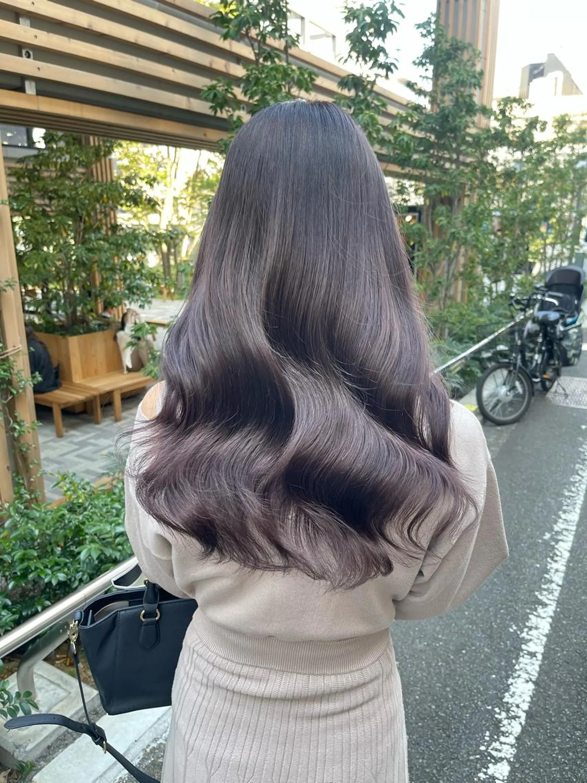 ロング カラー ブリーチ ブリーチなしカラー パープルカラー ヘアカラー トリートメント 渋谷ケアブリーチ Suuのヘアスタイル