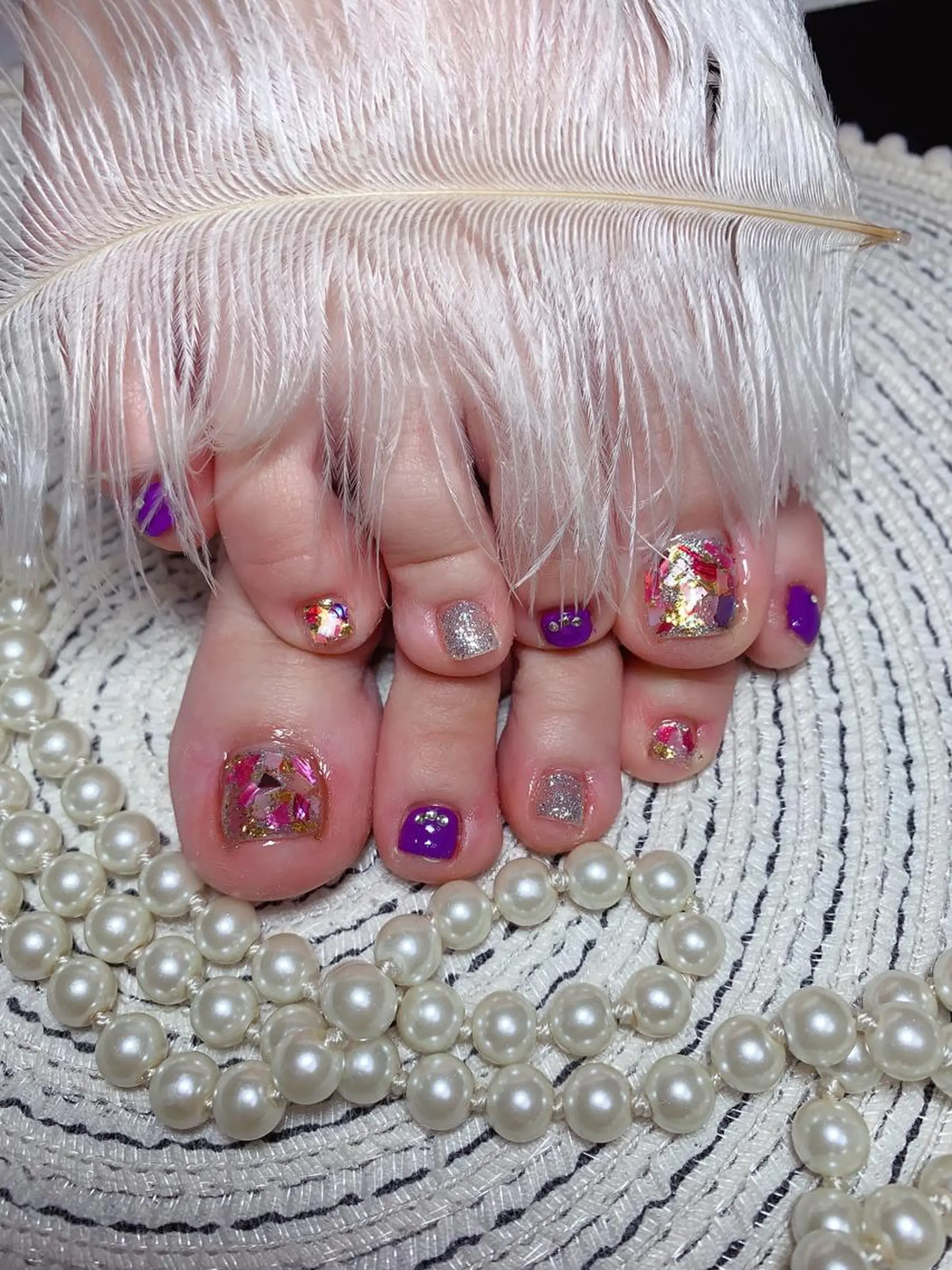 ネイル フットネイル ネイルサロンAiri 長さ出し·シンプルのネイルデザイン