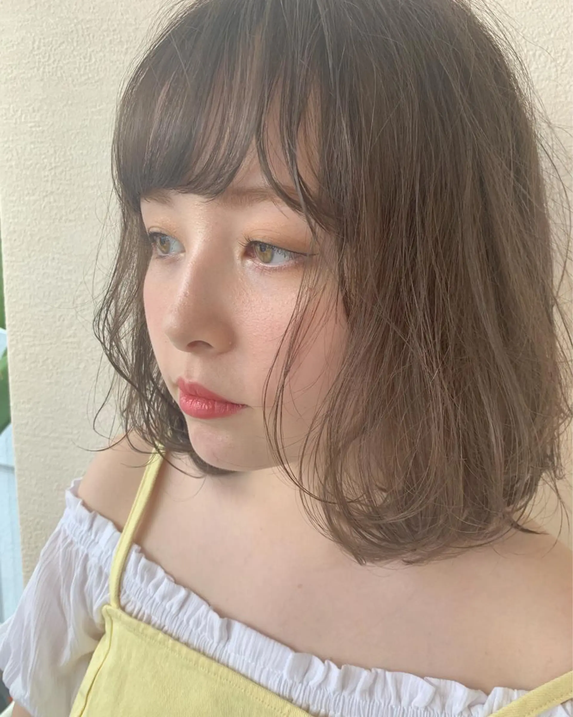 ミディアム カラー アッシュ ベージュカラー 💖レイヤー×美髪 💖momoのヘアスタイル