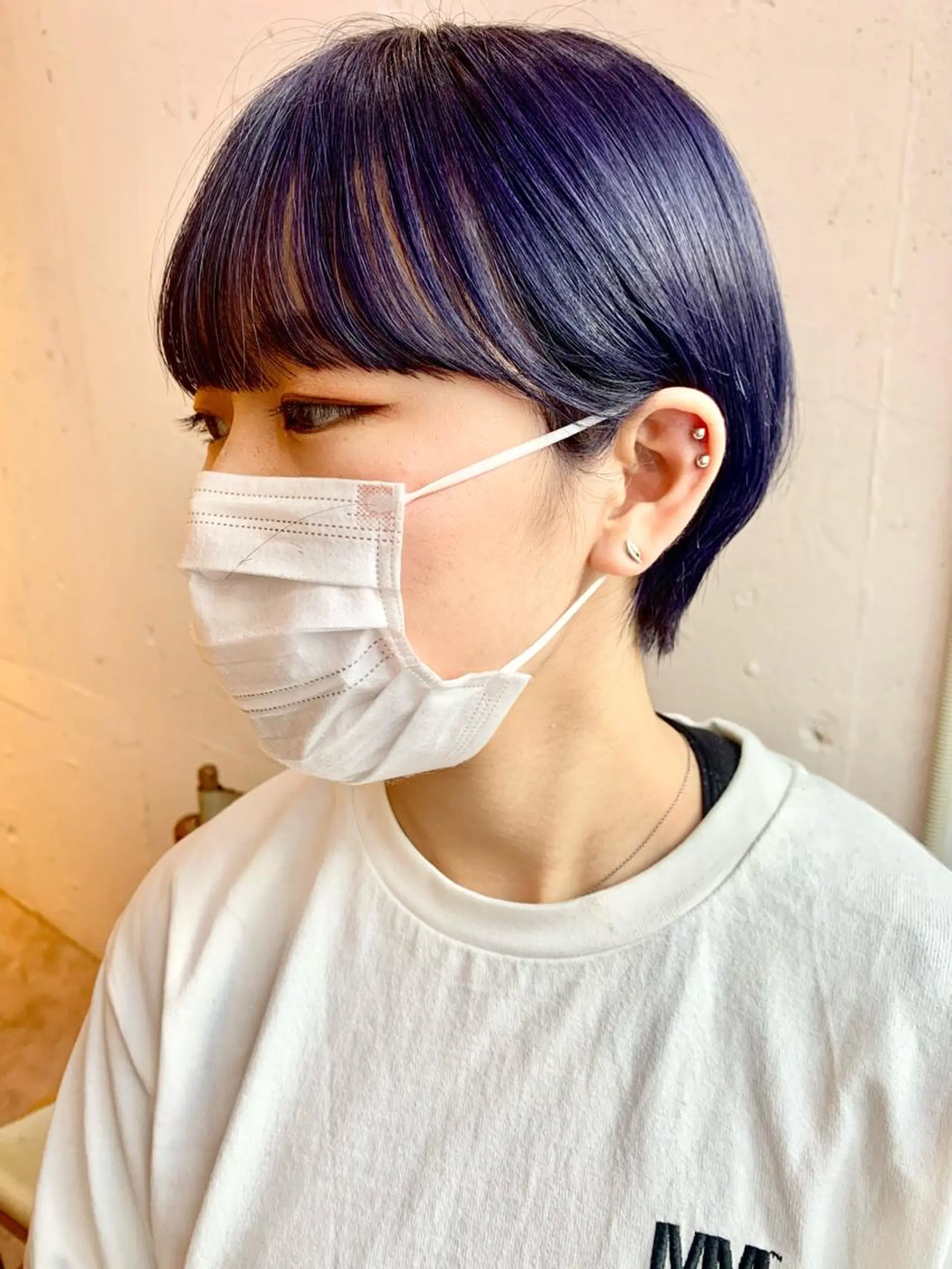 ショート カラー ブルーカラー Fuuu《フゥ》所属・シノザキ/薬院/ボブ /ショート/髪質改善のヘアスタイル